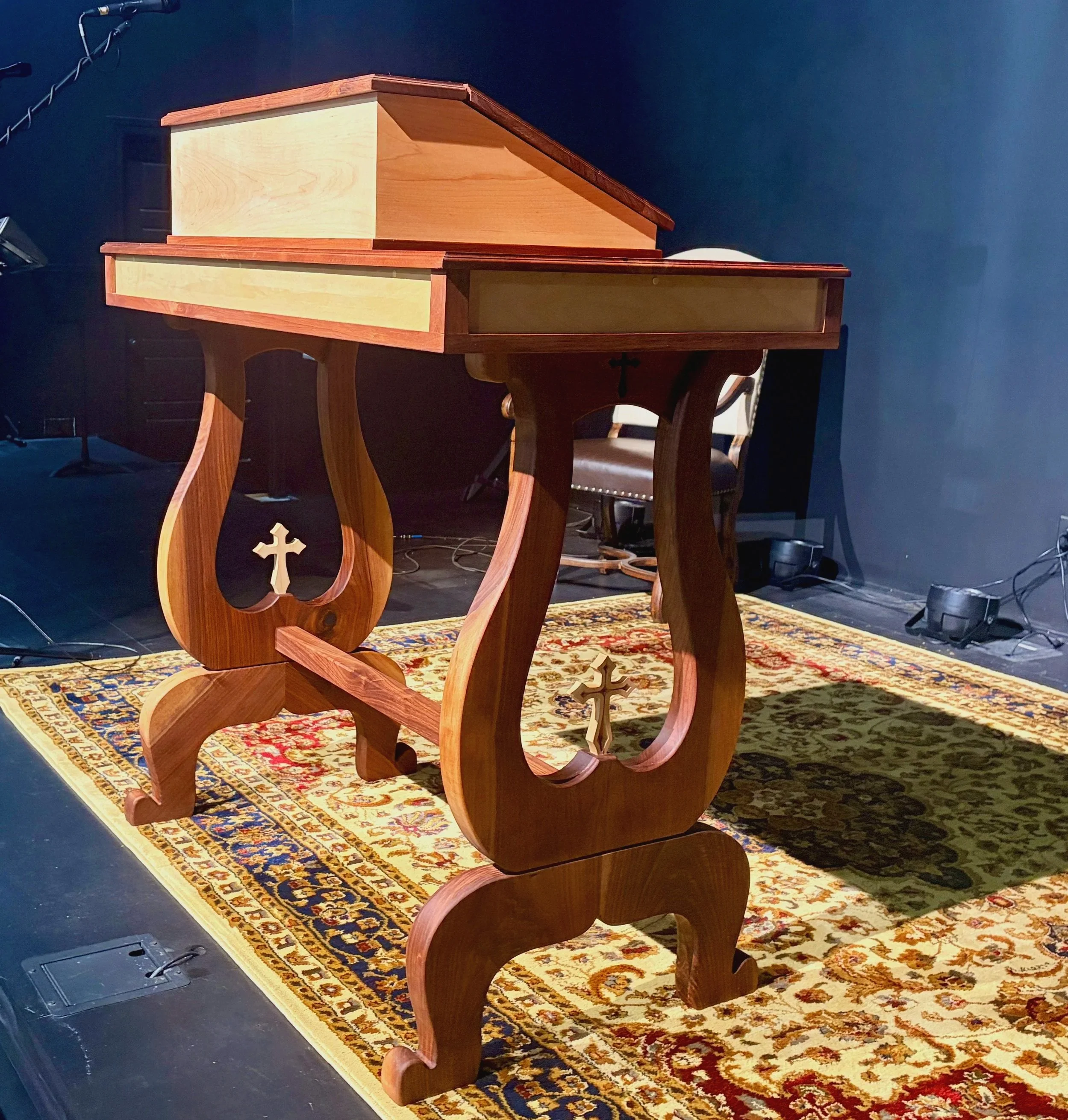 Custom Pulpit made from Walnut and Maple