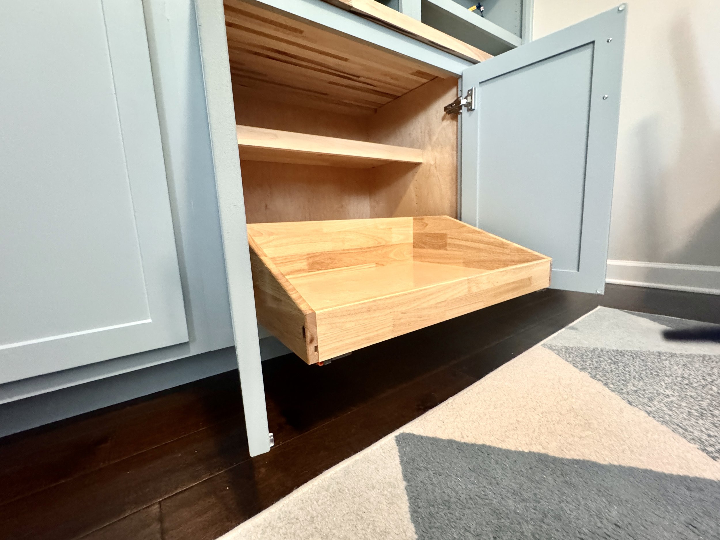 12 Foot Custom Built In Cabinet with Shelves