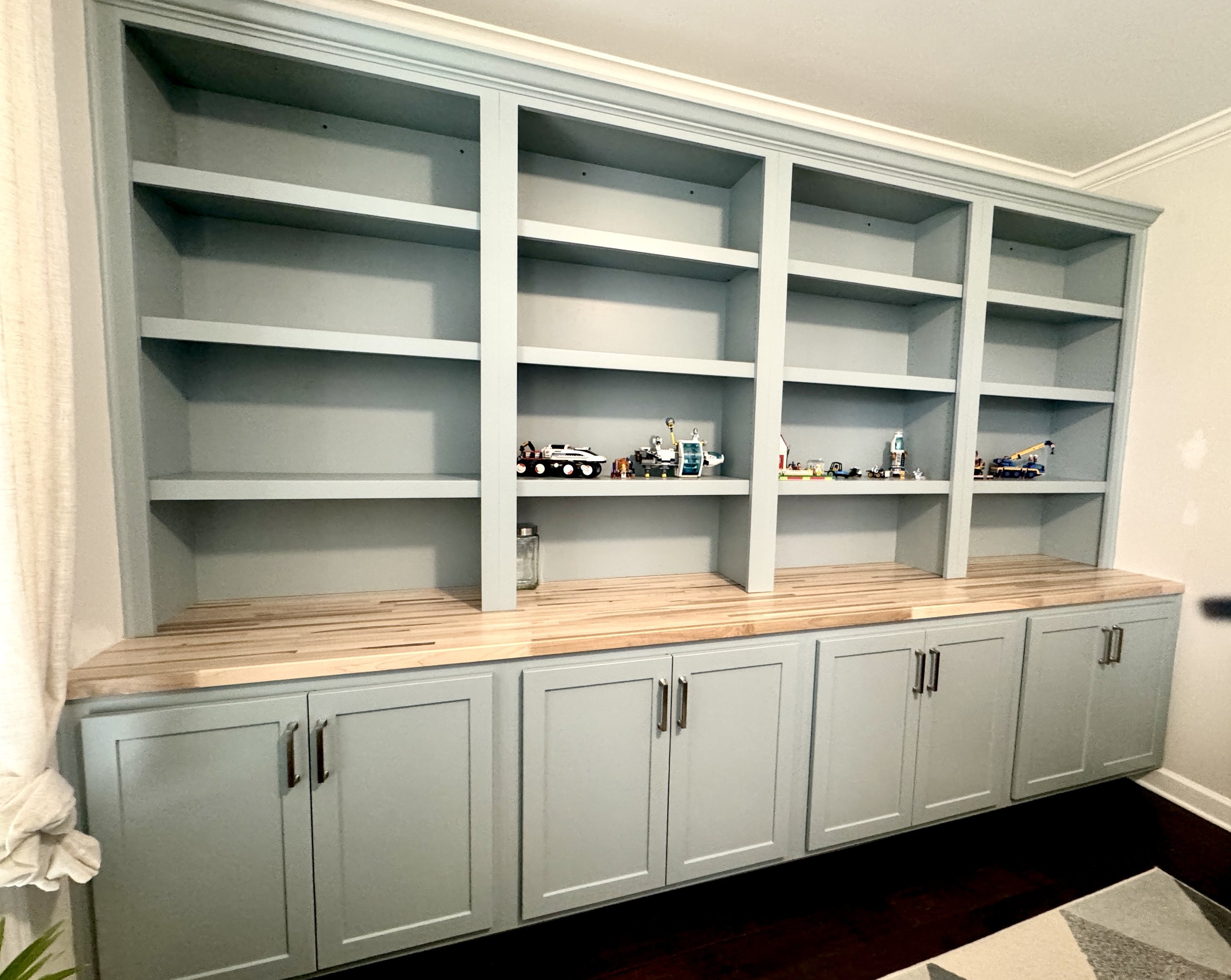 12 Foot Custom Built In Cabinet with Shelves