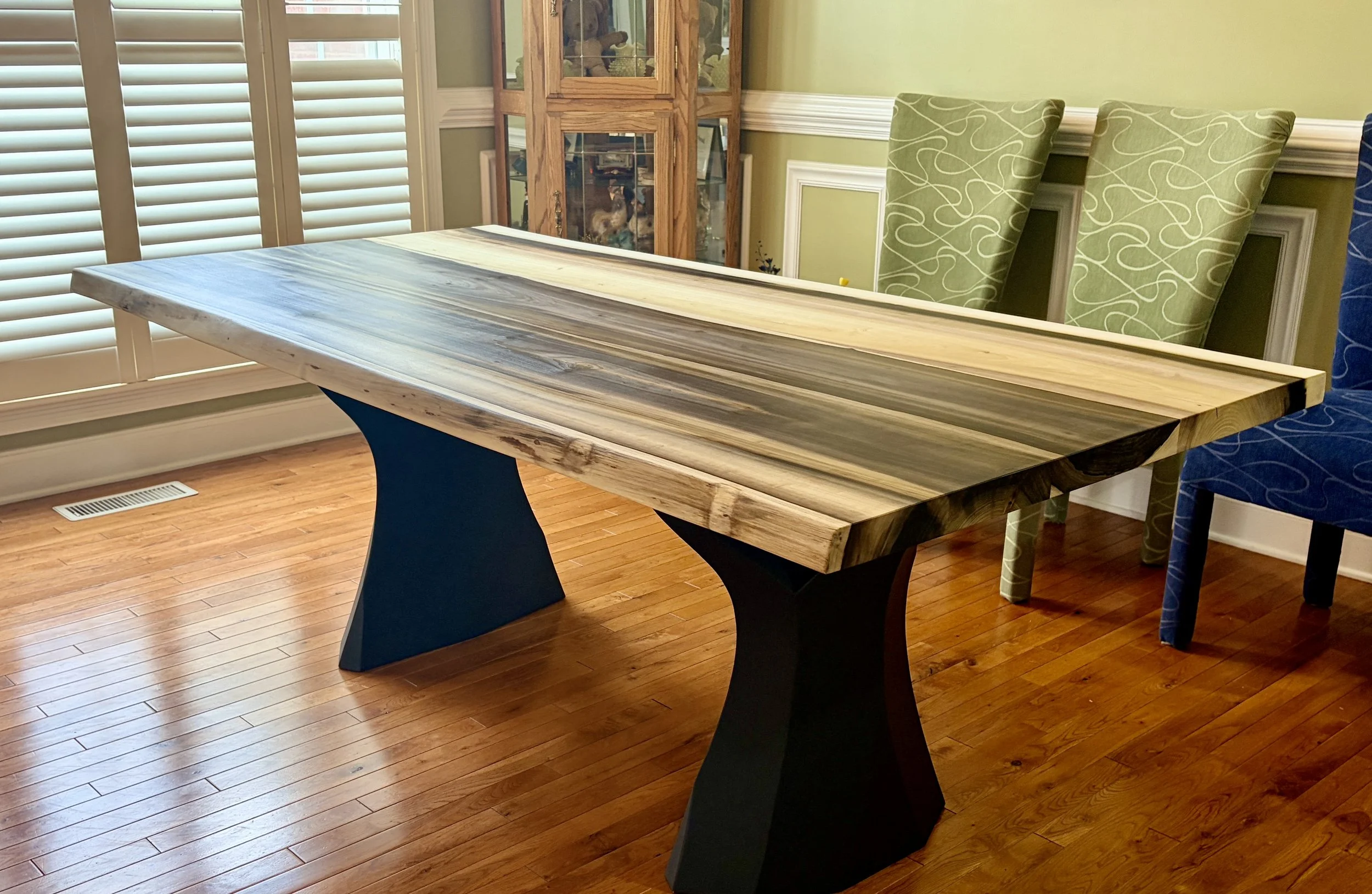 Custom Rainbow Poplar Dining Table 78in x 42in.  Finished in Osmo Pure Satin