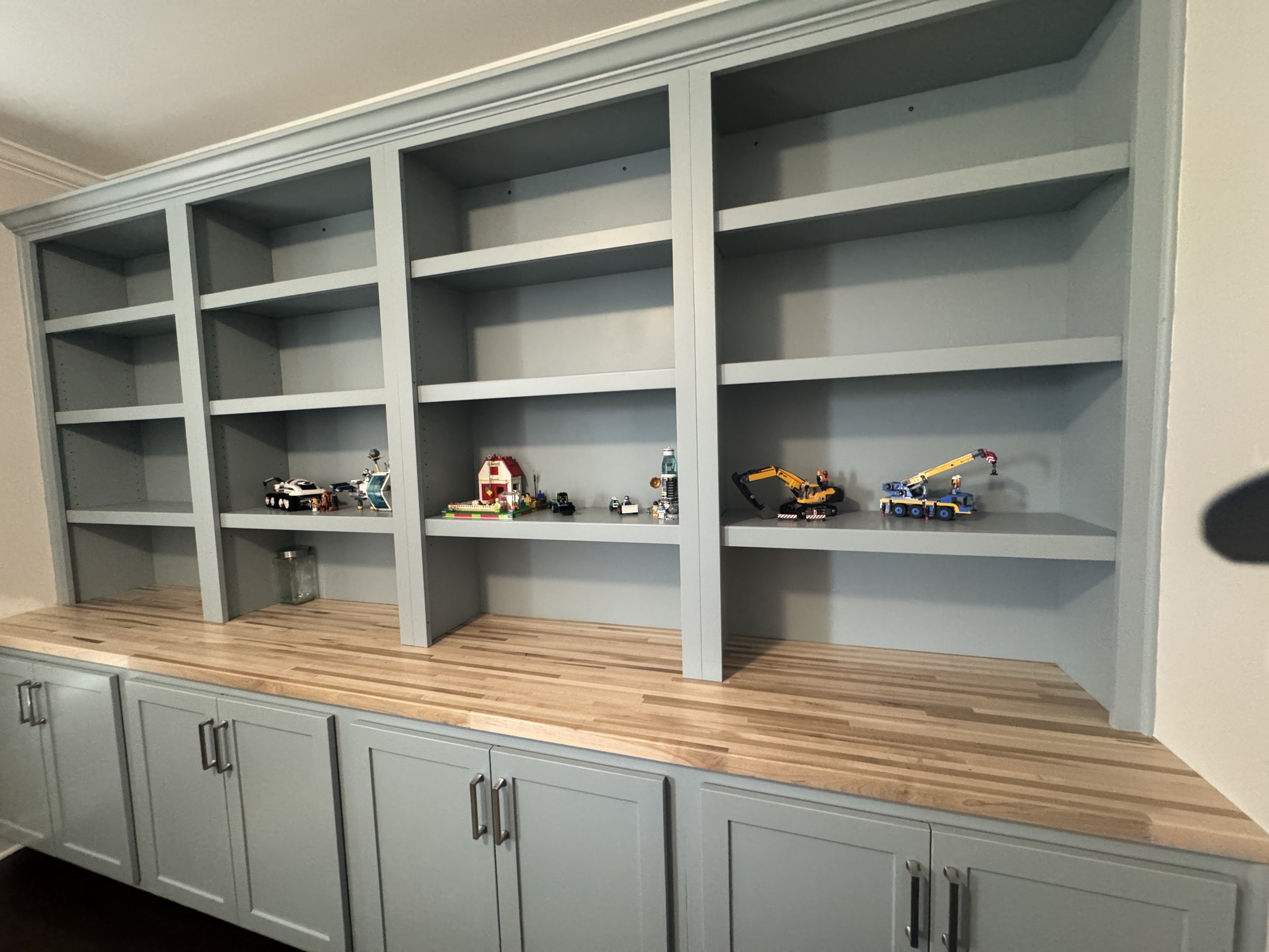 12 Foot Custom Built In Cabinet with Shelves