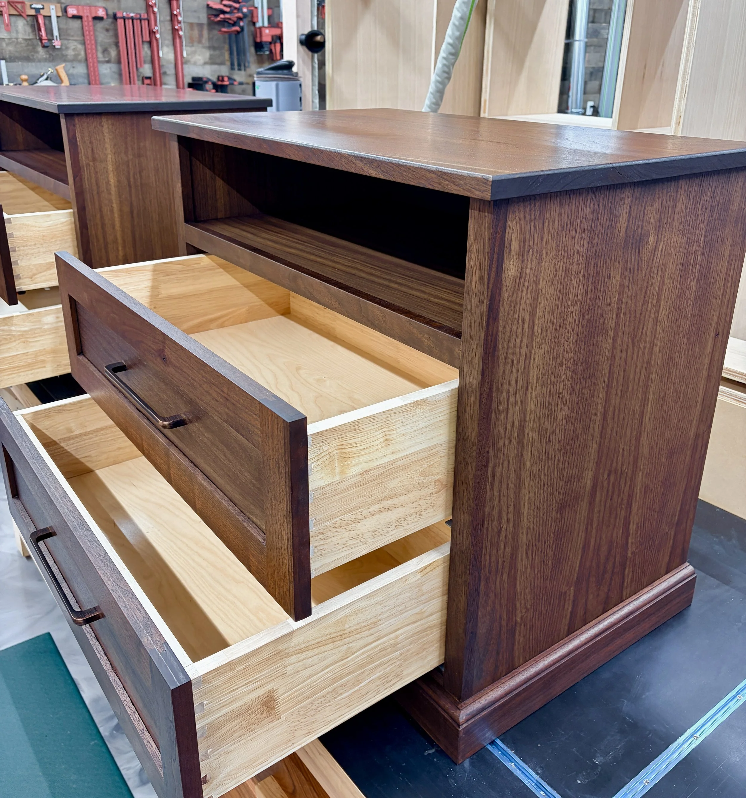 Custom Walnut Night Stands 30in x 18 in x 26in