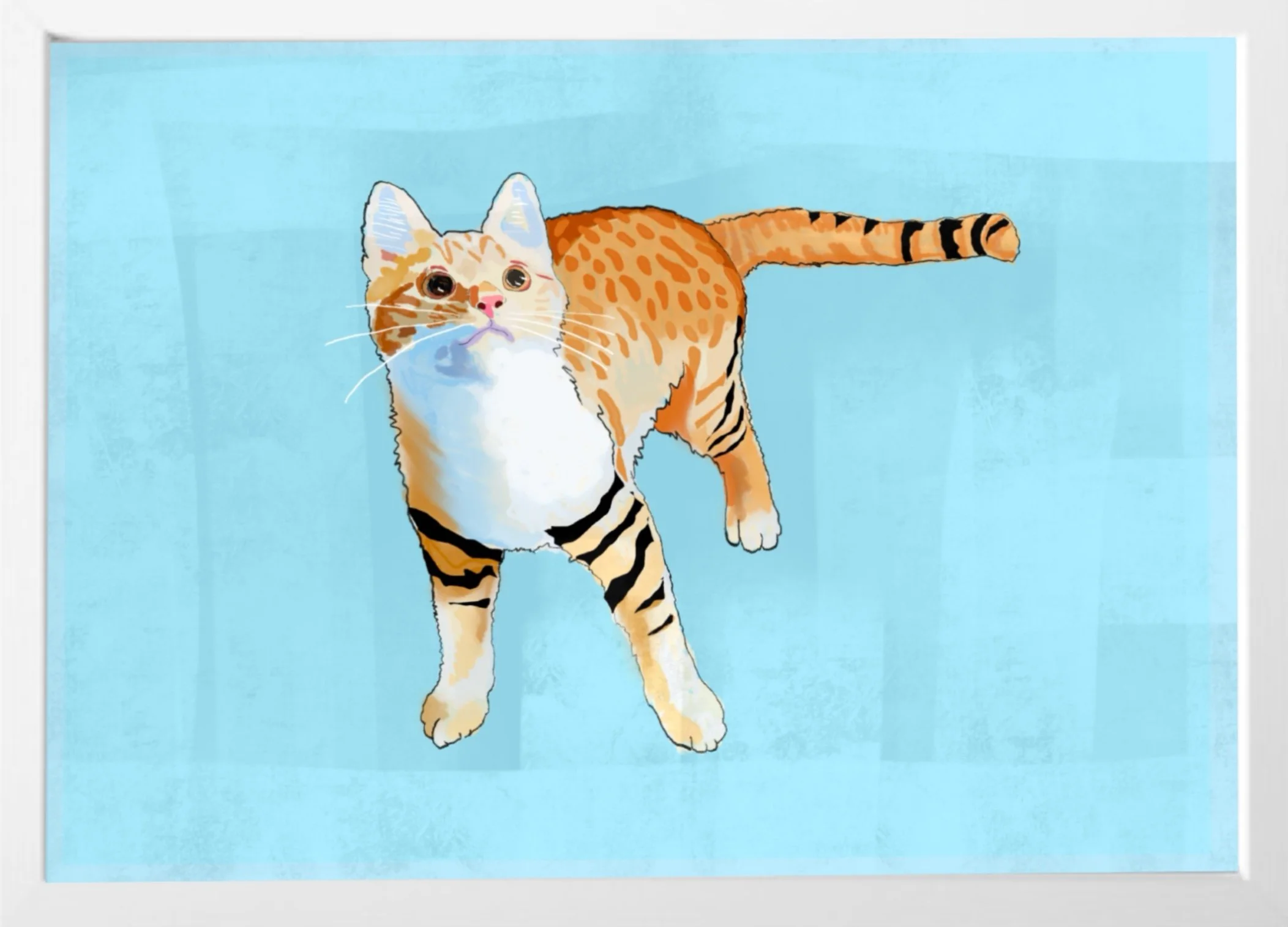 Tiger, 2025. Digital medium, fine art print, white frame  — 59.4 x 42 cm  |  $270