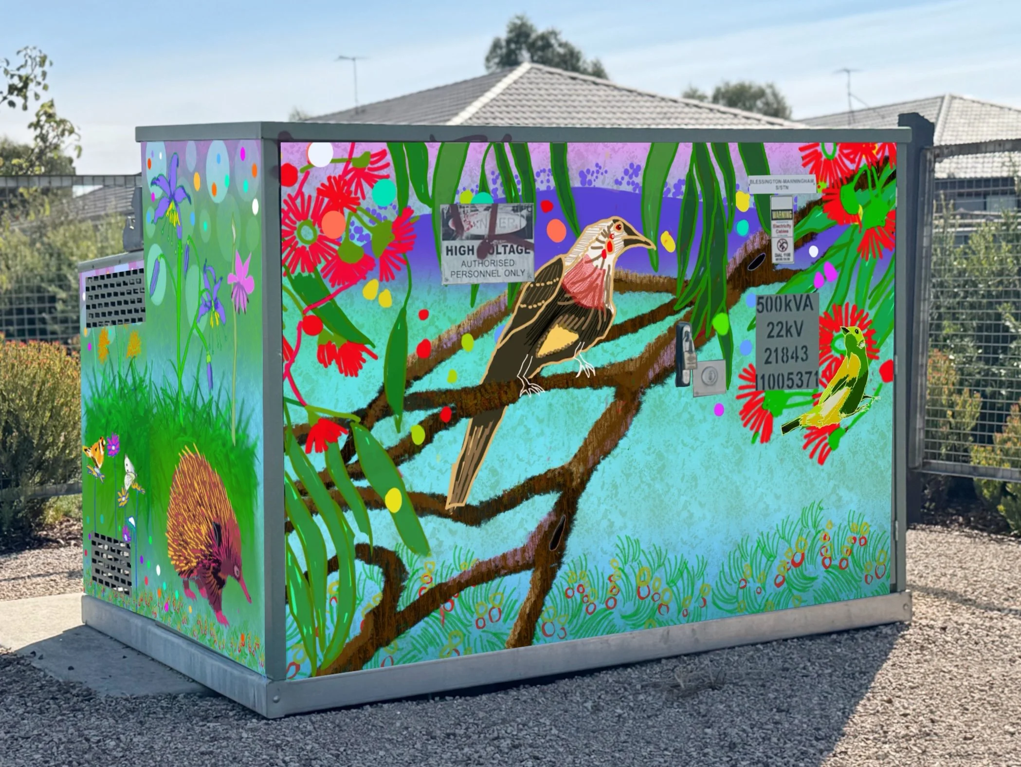 Tales From The Garden 2025, digital medium, vinyl wrap — 221 x 150 cm (front+back)
