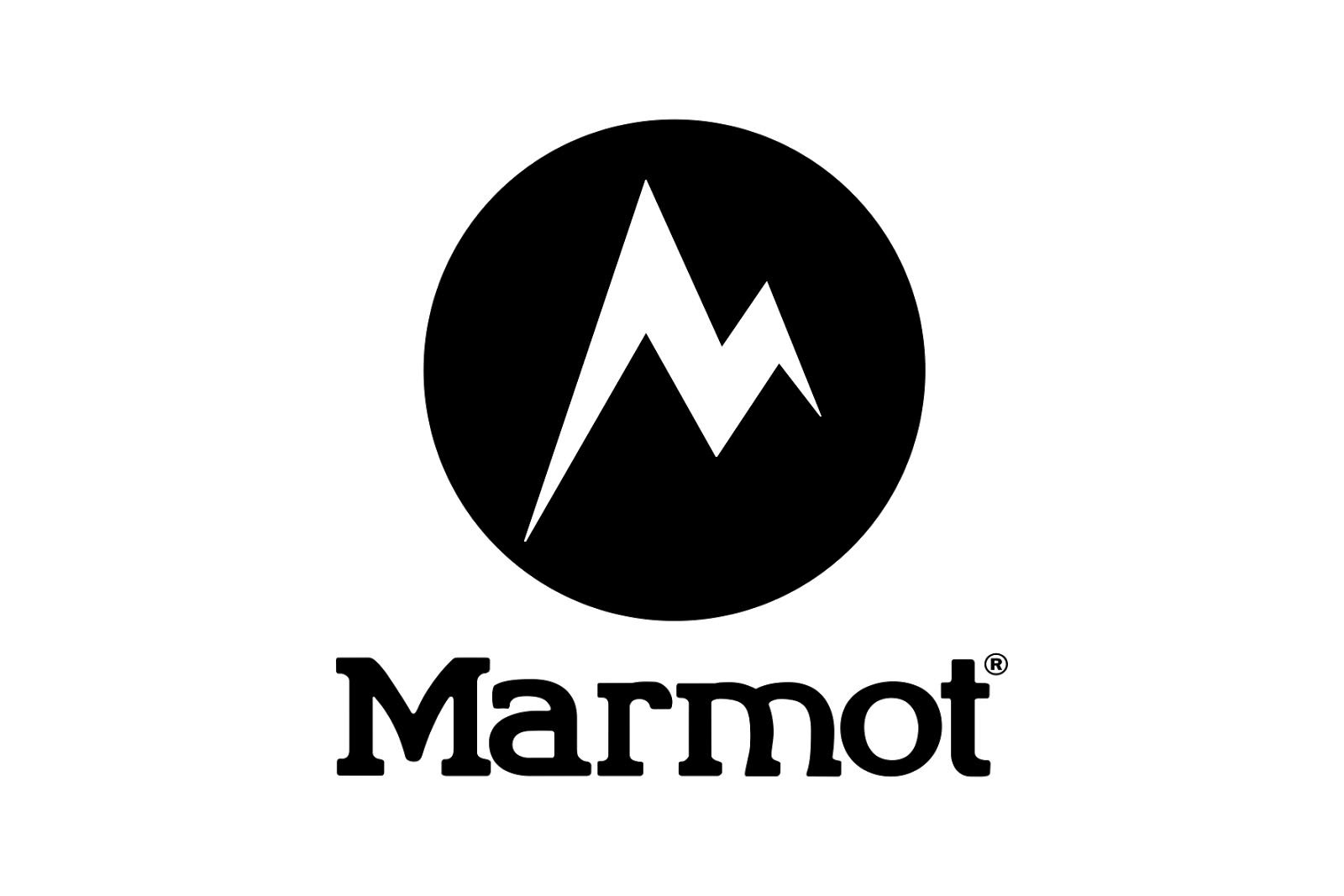 Black and white Marmot logo with mountain and 'Marmot' text.