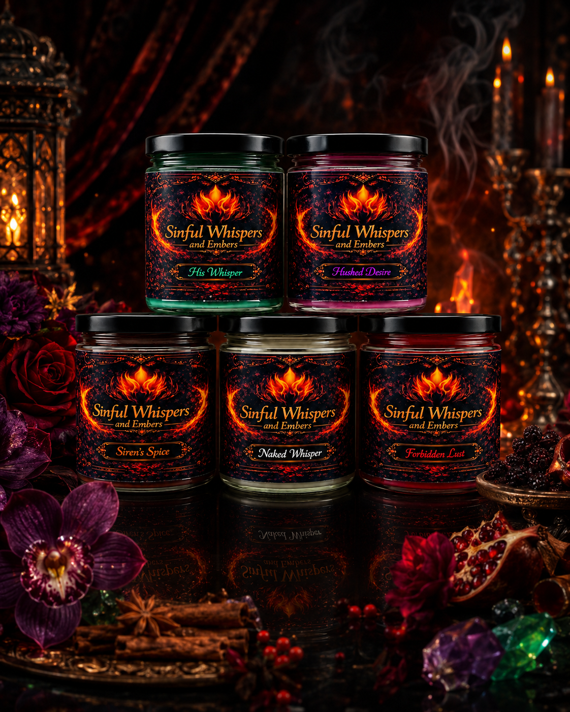 Sinful Whispers 5-Pack Candle Set 8 Oz