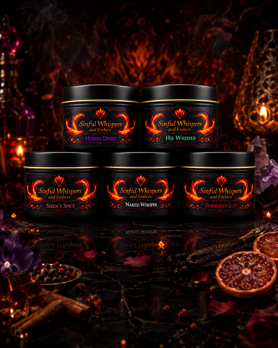 Sinful Whispers 5-Pack Candle Set 4.5 Oz