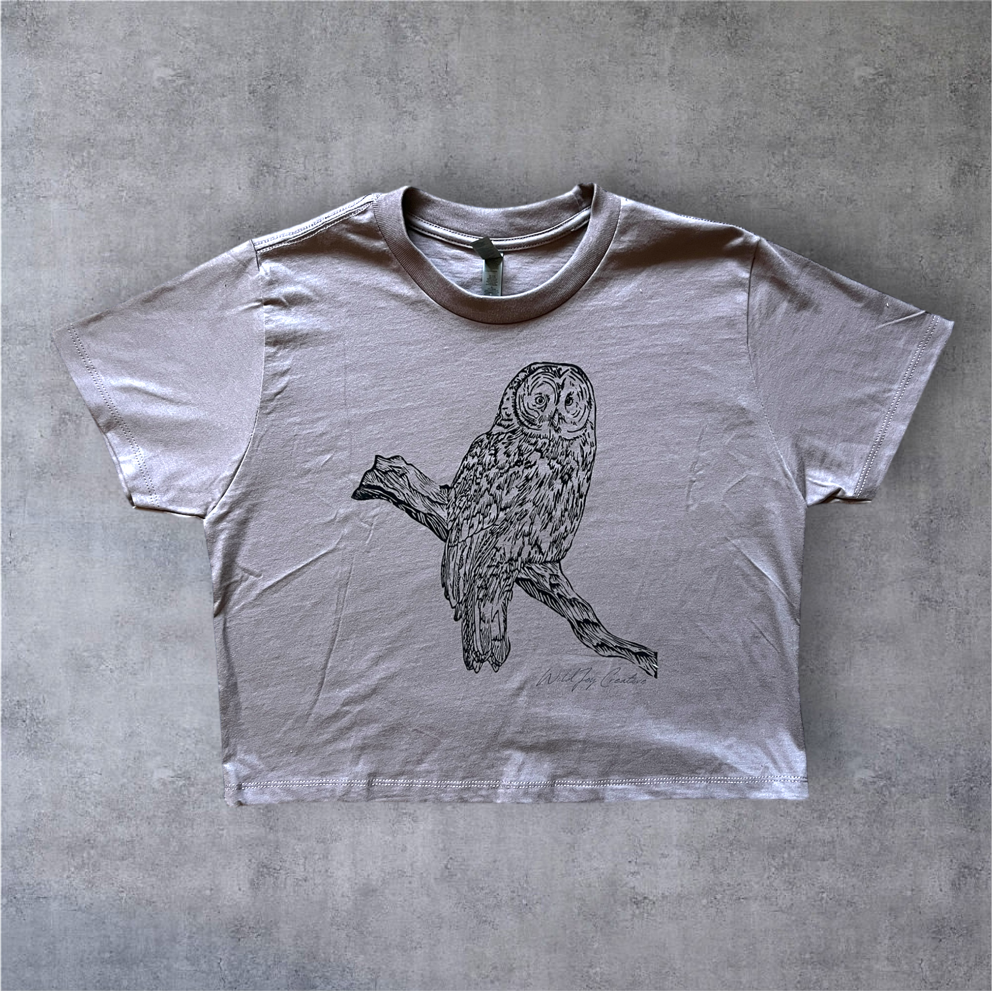 Great Gray Owl Women's Boxy Crop Tee