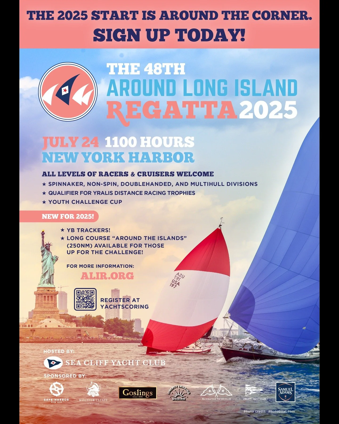 During your next break wet sanding your bottom or using your wrench as a hammer to loosen that thing that's stuck, make sure to access YachtScoring and register for the 2025 ALIR. The start is right around the corner (despite what 40-45 degree temps 
