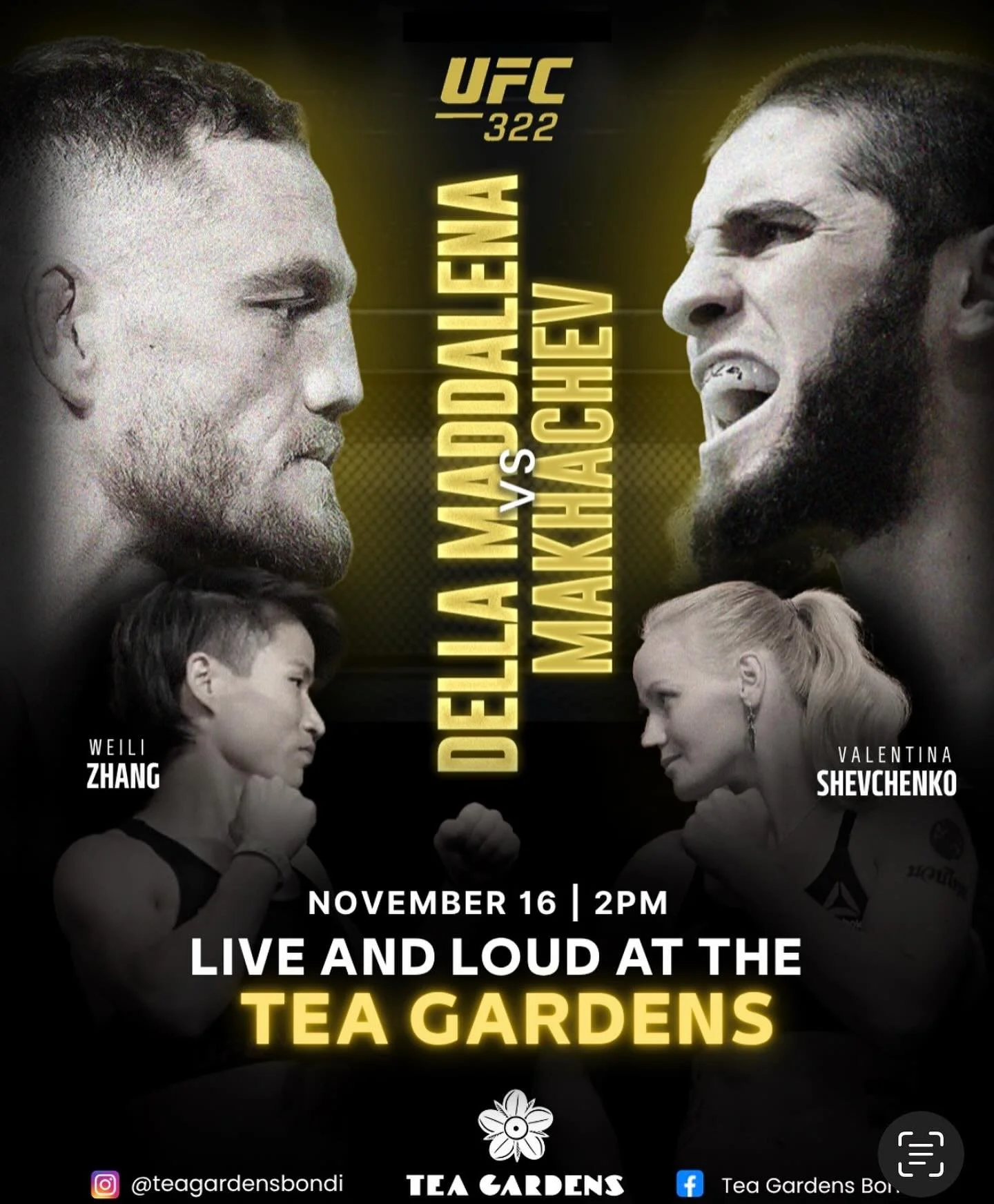 Fight fans, this one&rsquo;s for you 👊
UFC 322 streaming LIVE &amp; LOUD at the Tea Gardens Hotel on November 16, 2pm.
Be early, grab a spot, grab a beer, enjoy the chaos. 🍻