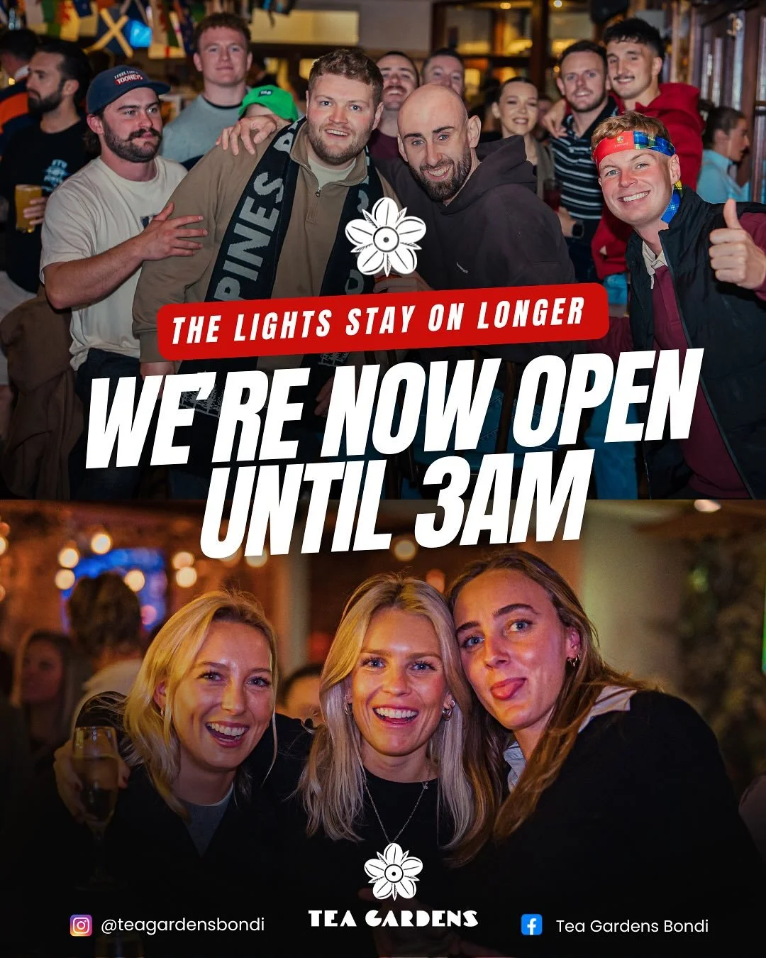 New closing times&hellip;
3am Daily!
#teagardensbondi 
#bondi