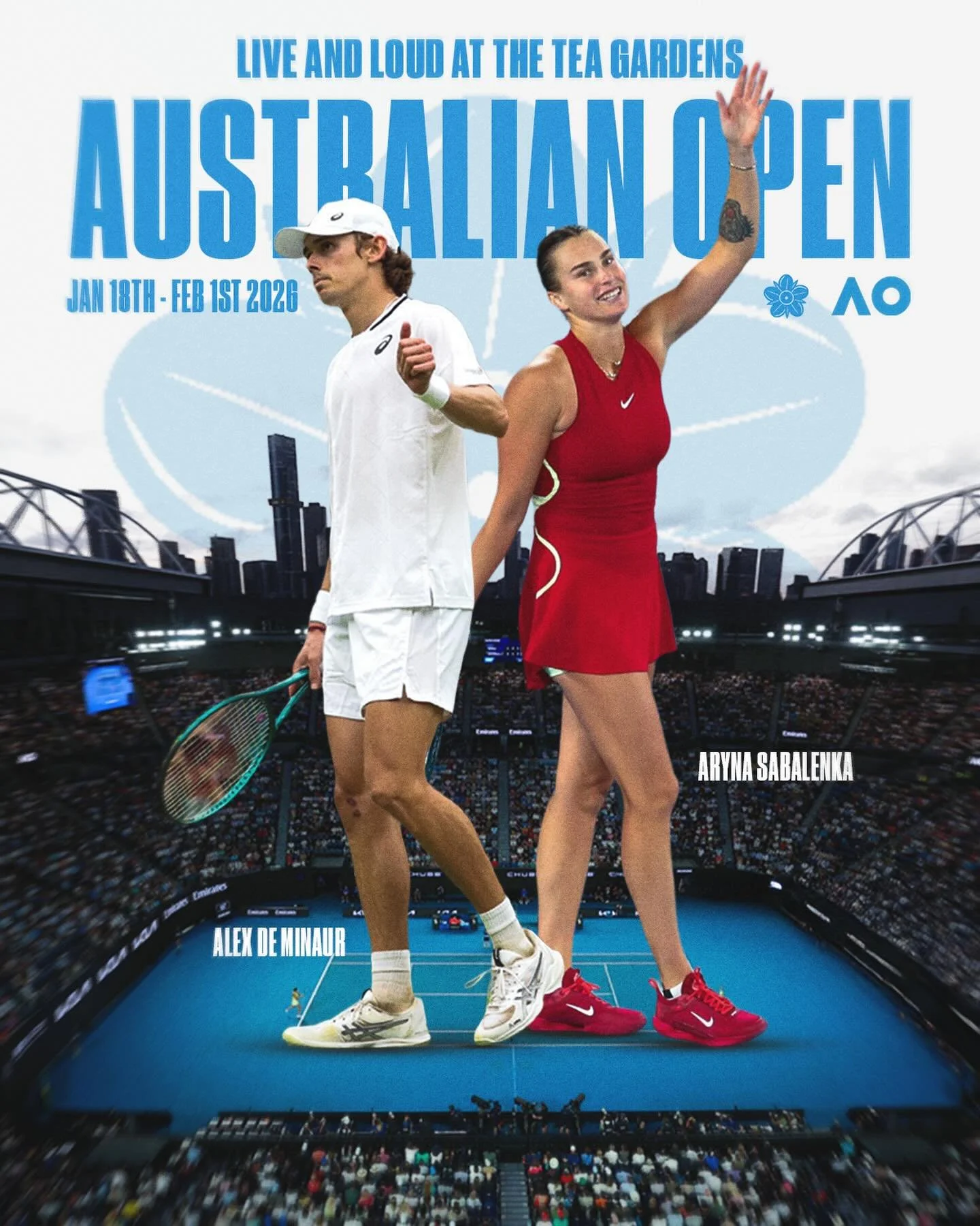 Catch the Australian Open LIVE &amp; LOUD at the Tea Gardens! 🎾
