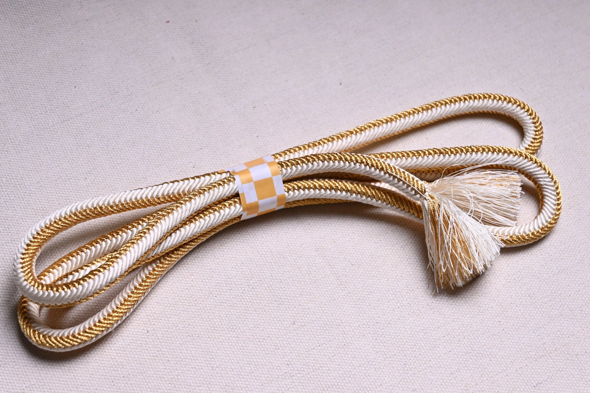 [CUSTOM] Vintage Kumihimo Silk Cord Gold White