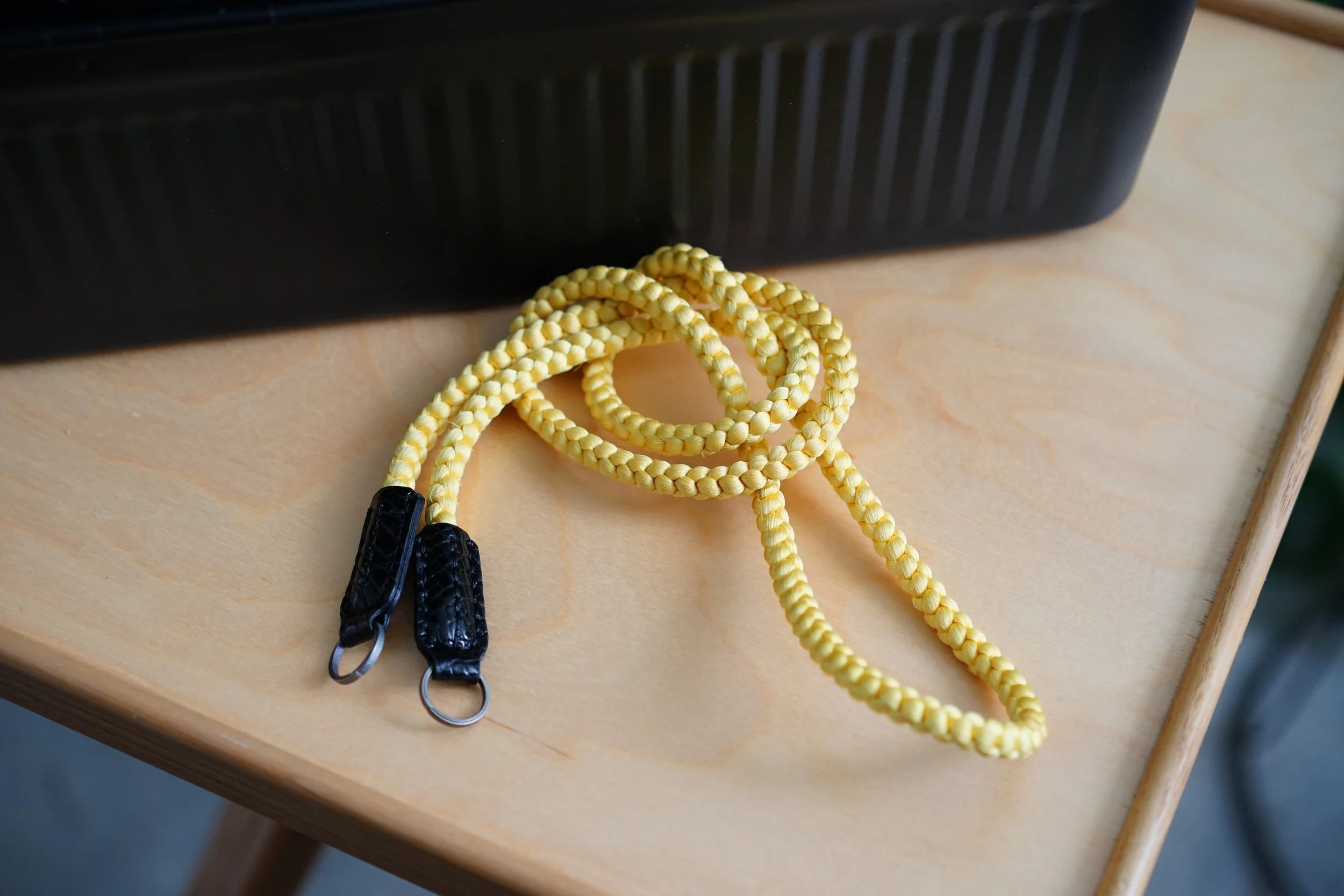 Vintage Kumihimo Silk Cord Neck Strap and Hand Strap Pastel Yellow