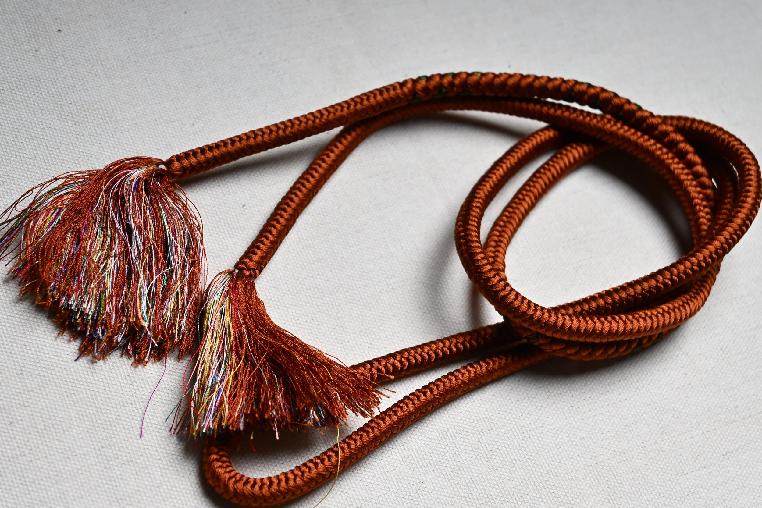 [CUSTOM] Vintage Kumihimo Silk Cord Brown Green Spot