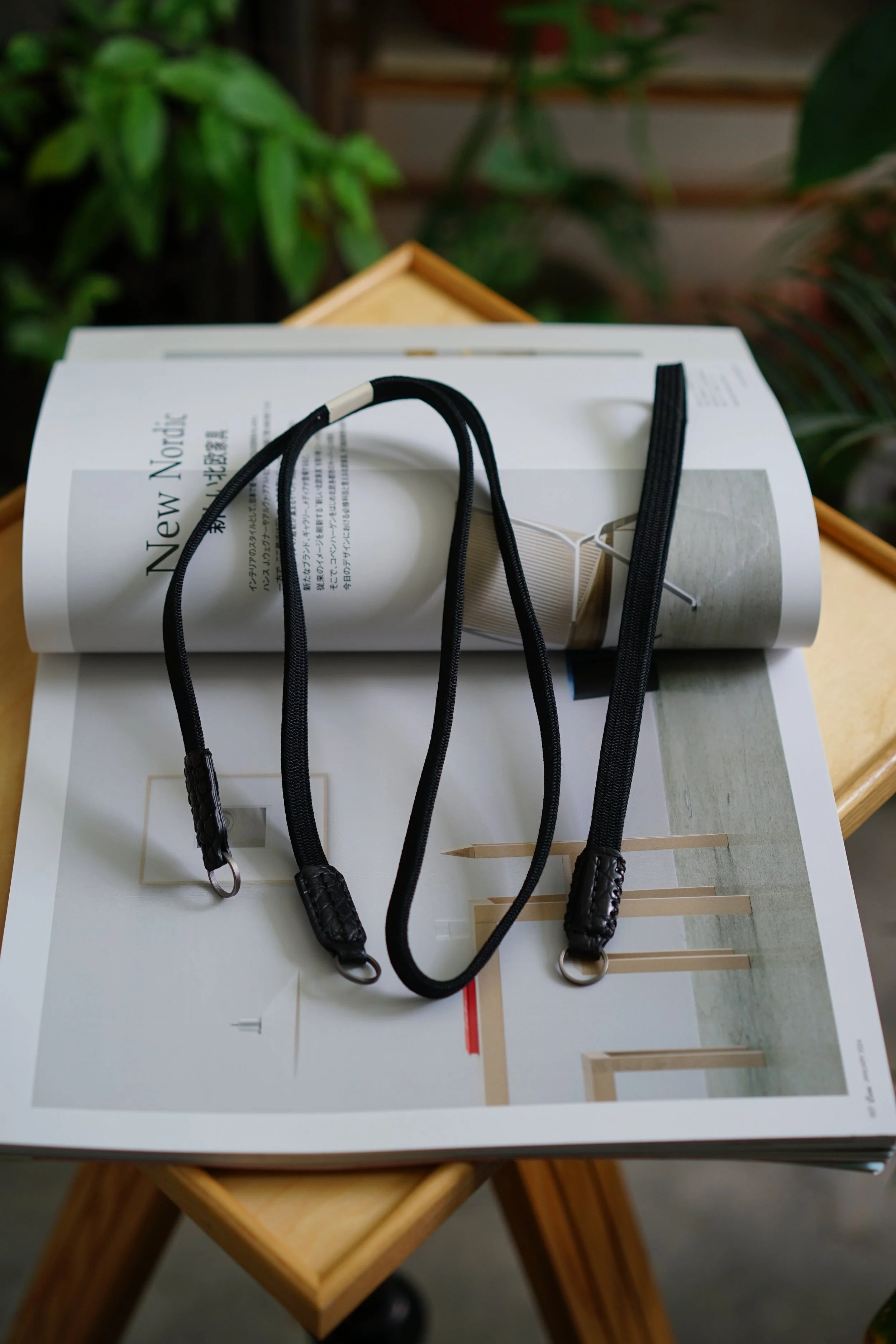 Vintage Kumihimo Silk Neck Strap and Hand Strap Black