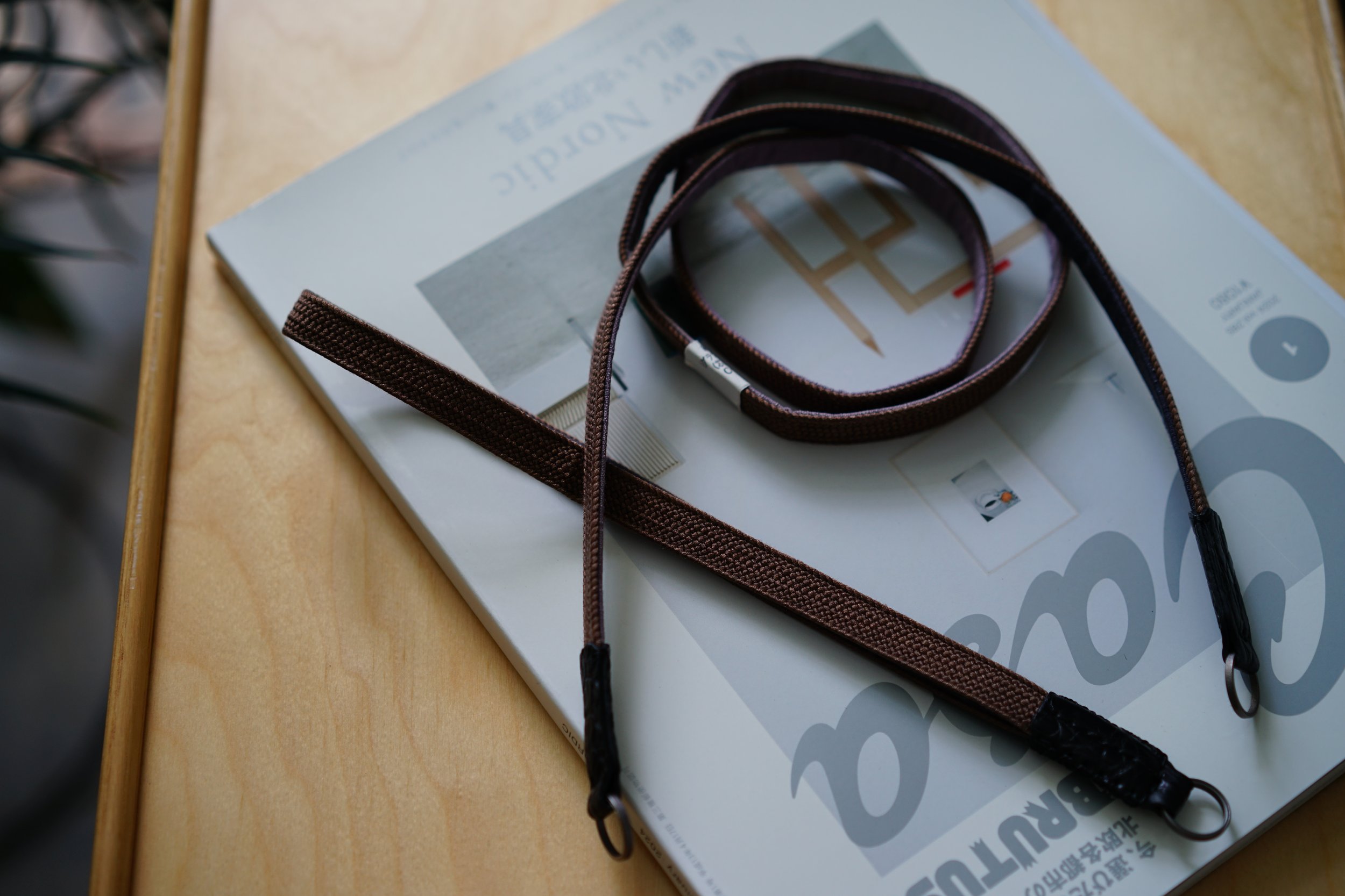 Vintage Kumihimo Silk Neck Strap and Hand Strap Brown Purple