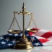 A brass balance scale placed on an American flag background