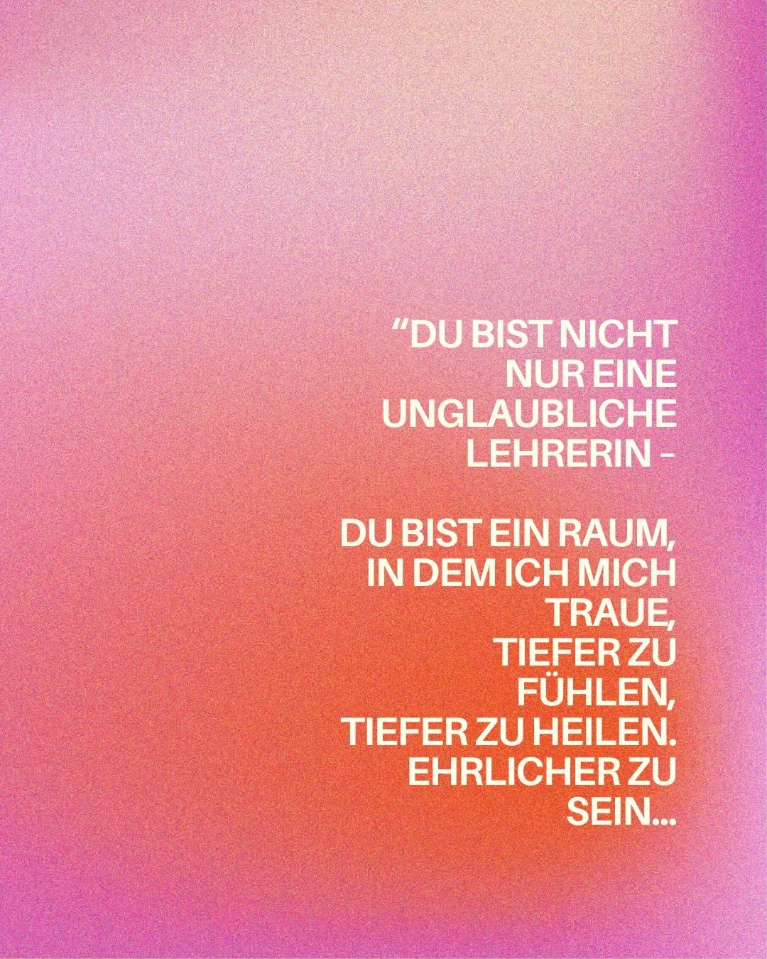 Wo tust du dir schwer, Liebe rein zu lassen?

Vielleicht magst du dir ein paar Momente Zeit nehmen und sp&uuml;ren/dar&uuml;ber schreiben.

Was w&uuml;rde es brauchen, um dich daf&uuml;r zu &ouml;ffnen?

Was macht das mit den Egostrukturen? Mit der A
