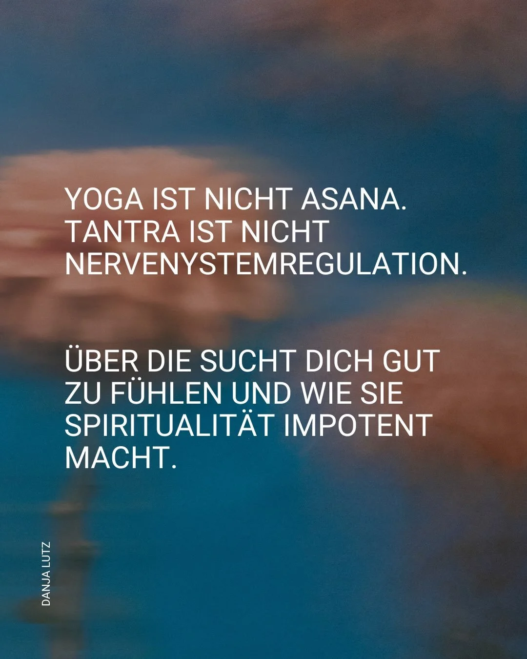 Dieser Text hat nicht das Ziel, Nervensystem-Regulation oder Asana zu degradieren. Beides ist wertvoll und hat seine Berechtigung. Aber wir haben den Fokus verloren. Den Kern von Spiritualit&auml;t. 

Den m&uuml;ssen wir zur&uuml;ck holen ins Zentrum