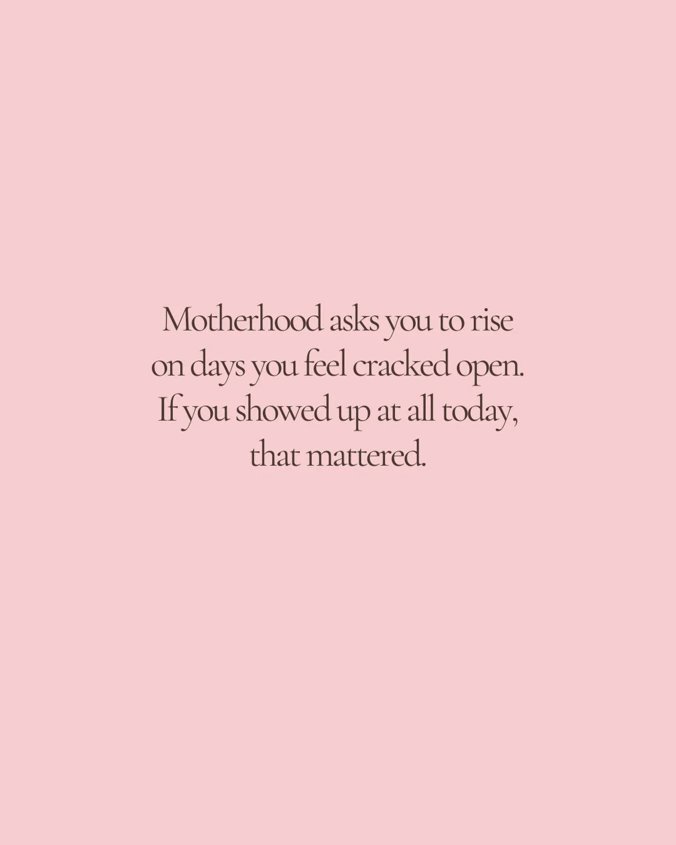 Some mornings the womb feels heavy with everything you carry &mdash; yours and theirs and hers and hers. And still, motherhood asks you to rise. If you showed up at all today, that mattered. The cracks are where the old imprint leaves and the wise wo