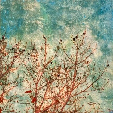'L'arbre au coeur pourpre" - 44 x 44 cm - vendu