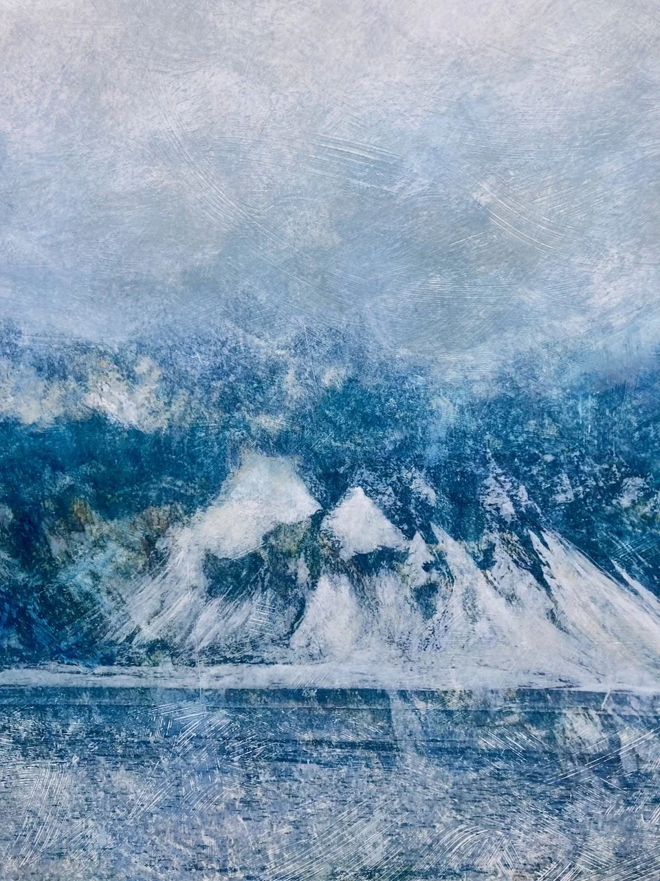 triptyque "Evanescence" (43 x 103)+(83x103)+(43x103) cm - vendu