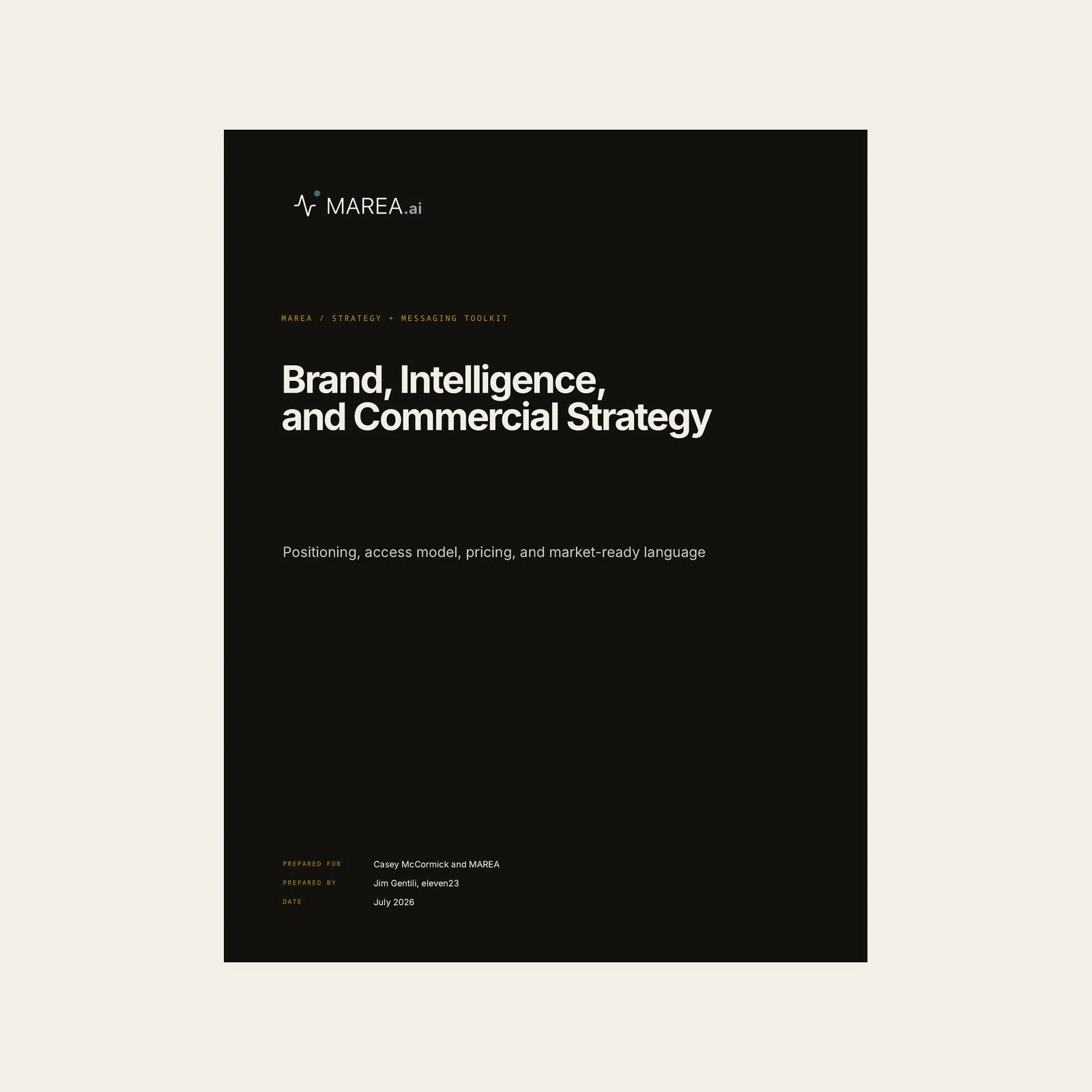 MAREA brand strategy and positioning toolkit