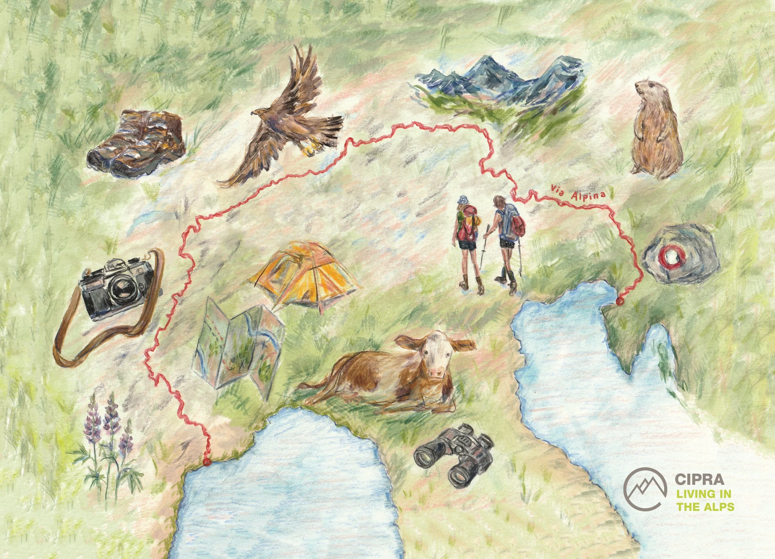 Via Alpina Illustrated Map