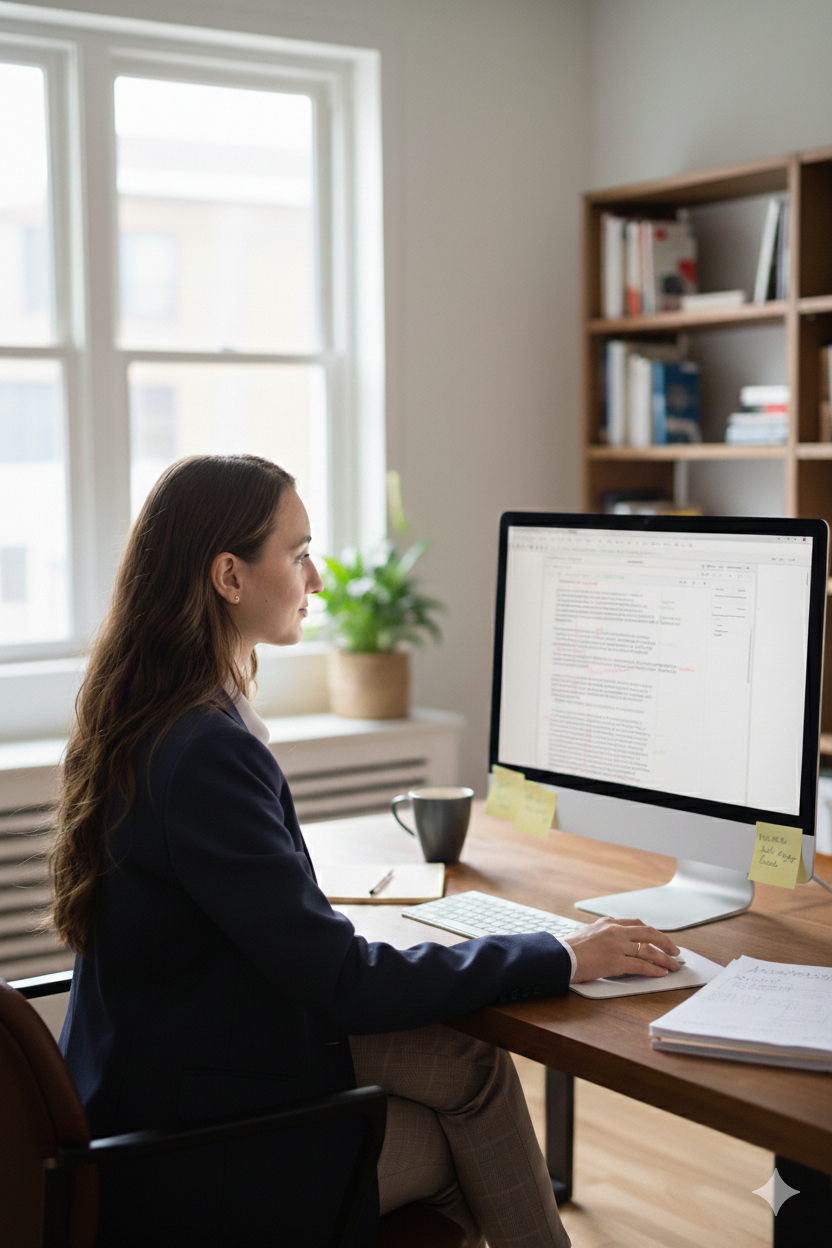 AI-generated image of Alice_Bove_Proofreader_Gemini.png&_Translator