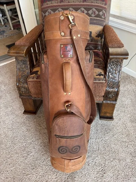 Customized Full Grain Leather Handmade Golf Bag  (free standard shipping within the US)