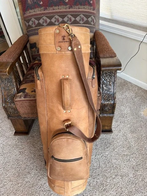 Logo 2- Full Grain Leather Handmade Golf Bag  (free standard shipping within the US)