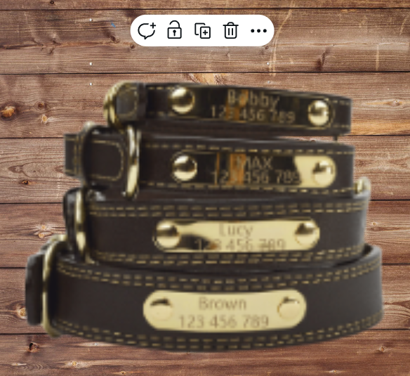Small to Medium Size Dogs. Personalized Pet Lettering Leather Dog Collar (engraving/ personalization available)