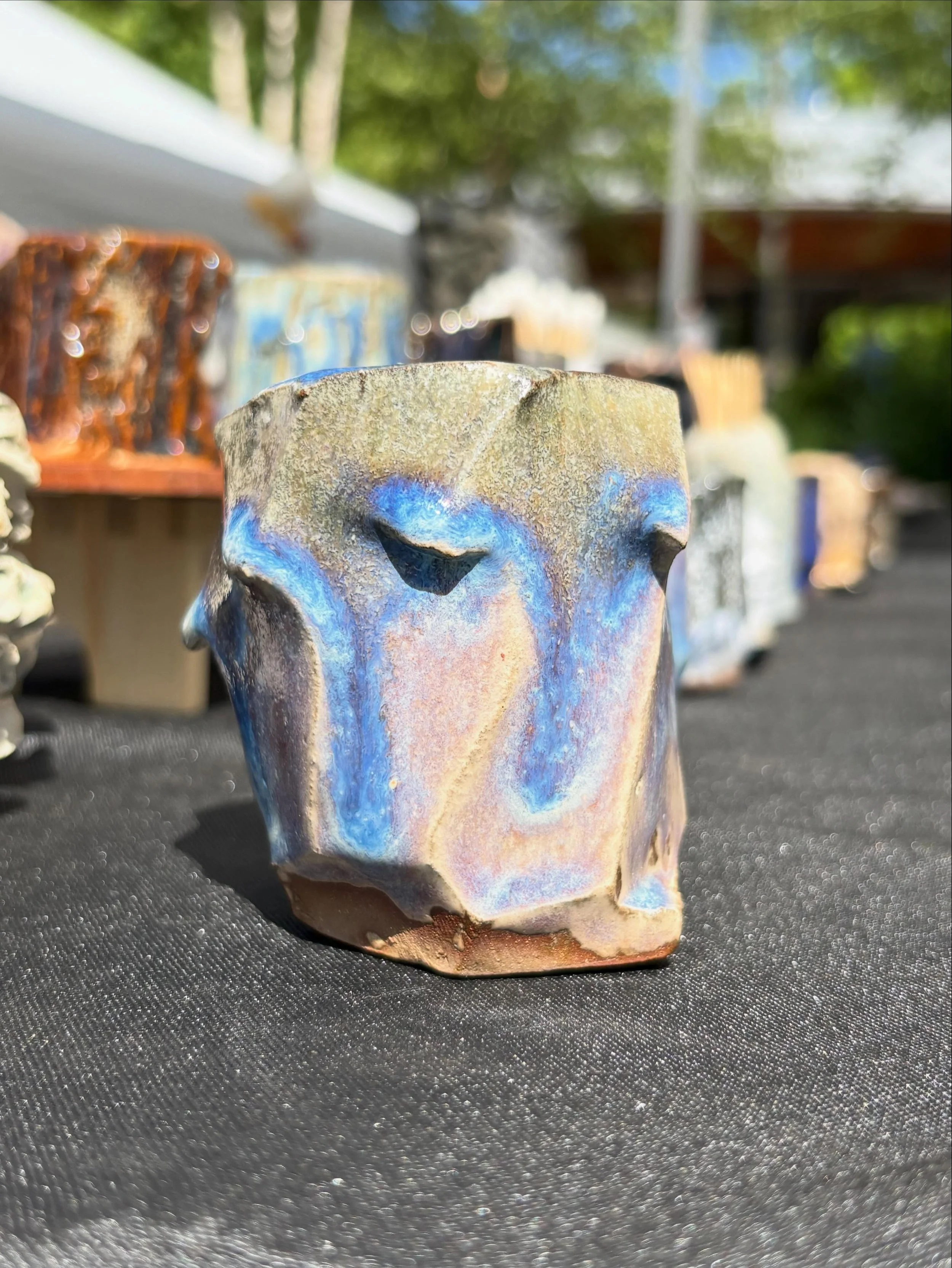 Kurinuki beauties sunning themselves. 

No market this weekend (5/22-5/24) due to the near-guarantee of rain throughout.

&mdash;&mdash;&mdash;

 #pottery  #intuitiveart  #ncpottery  #kurinuki #tactileart