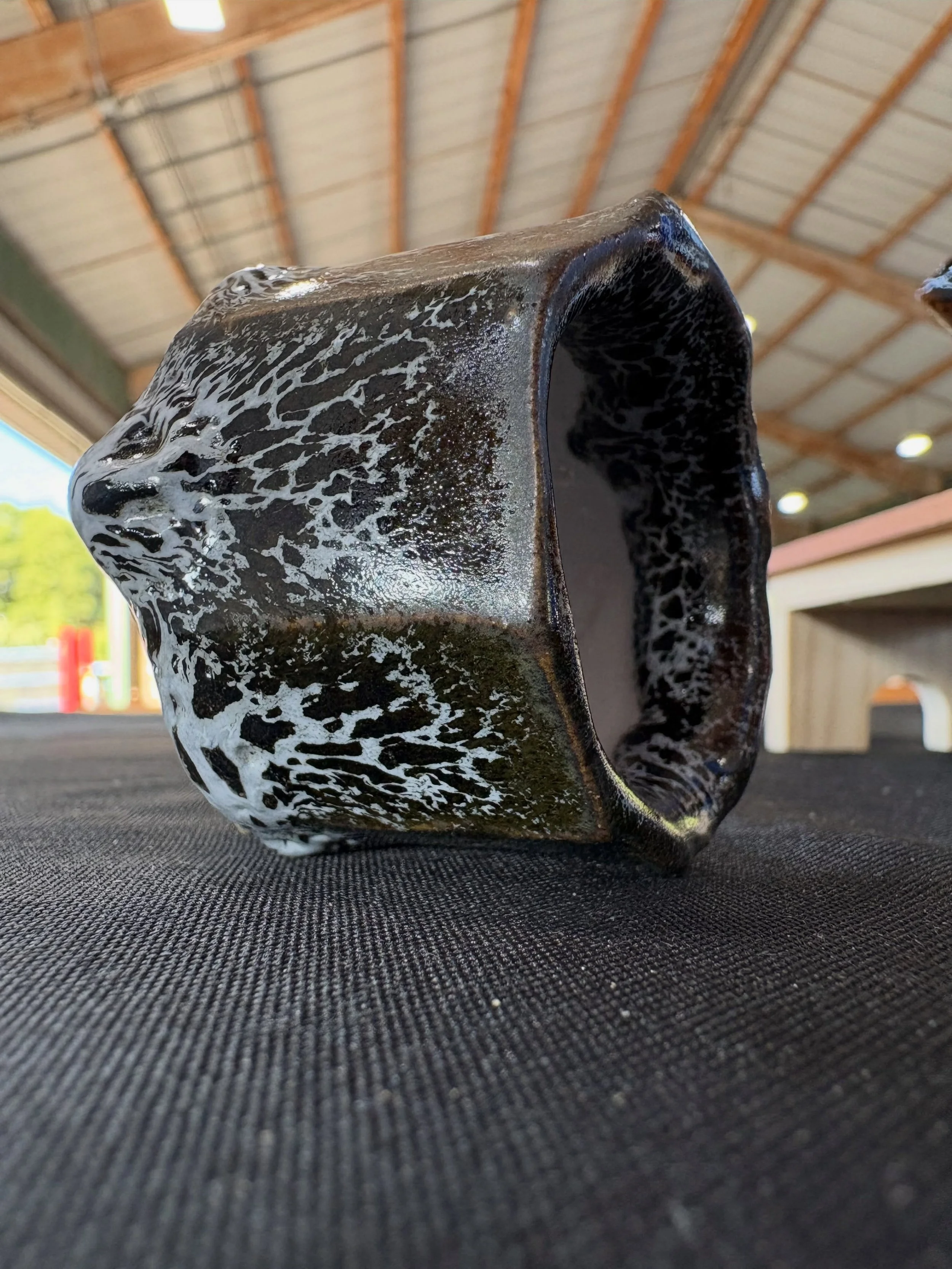 Many of these beauties from the latest firing will be with me at the NC State Farmers Market (Friday-Sunday, July 10-12). Most are still available, but happily, the smaller chawan (second photo) went home with a budding Japanophile before I could put