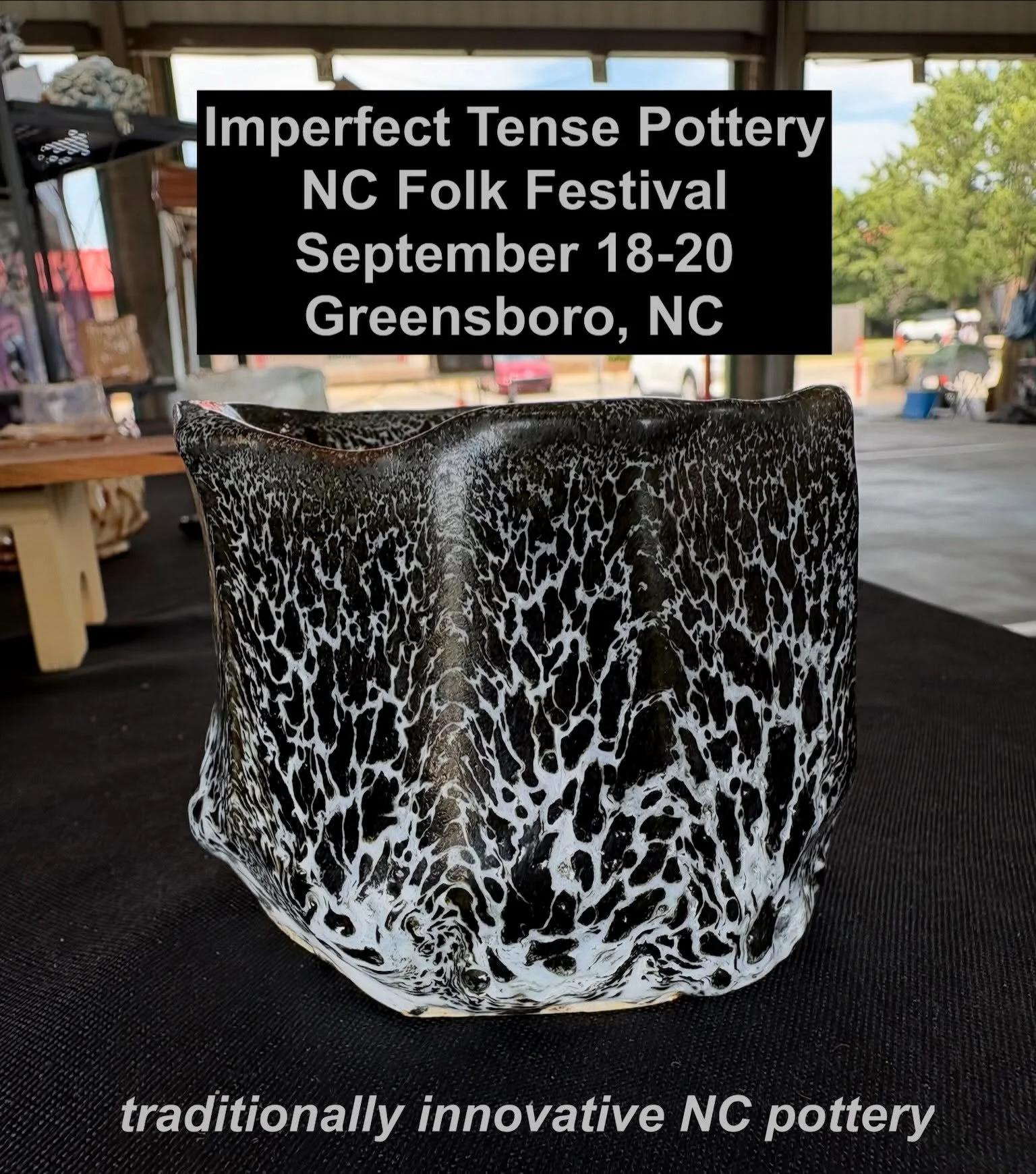 I'll be at the @NCFolkFestival in Greensboro, NC, this weekend, September 18-20. I'm bringing beauties for every budget, from single sip guinomi / shots to gaze-grabbing showpieces. Each creation is unique and makes a statement that you support local