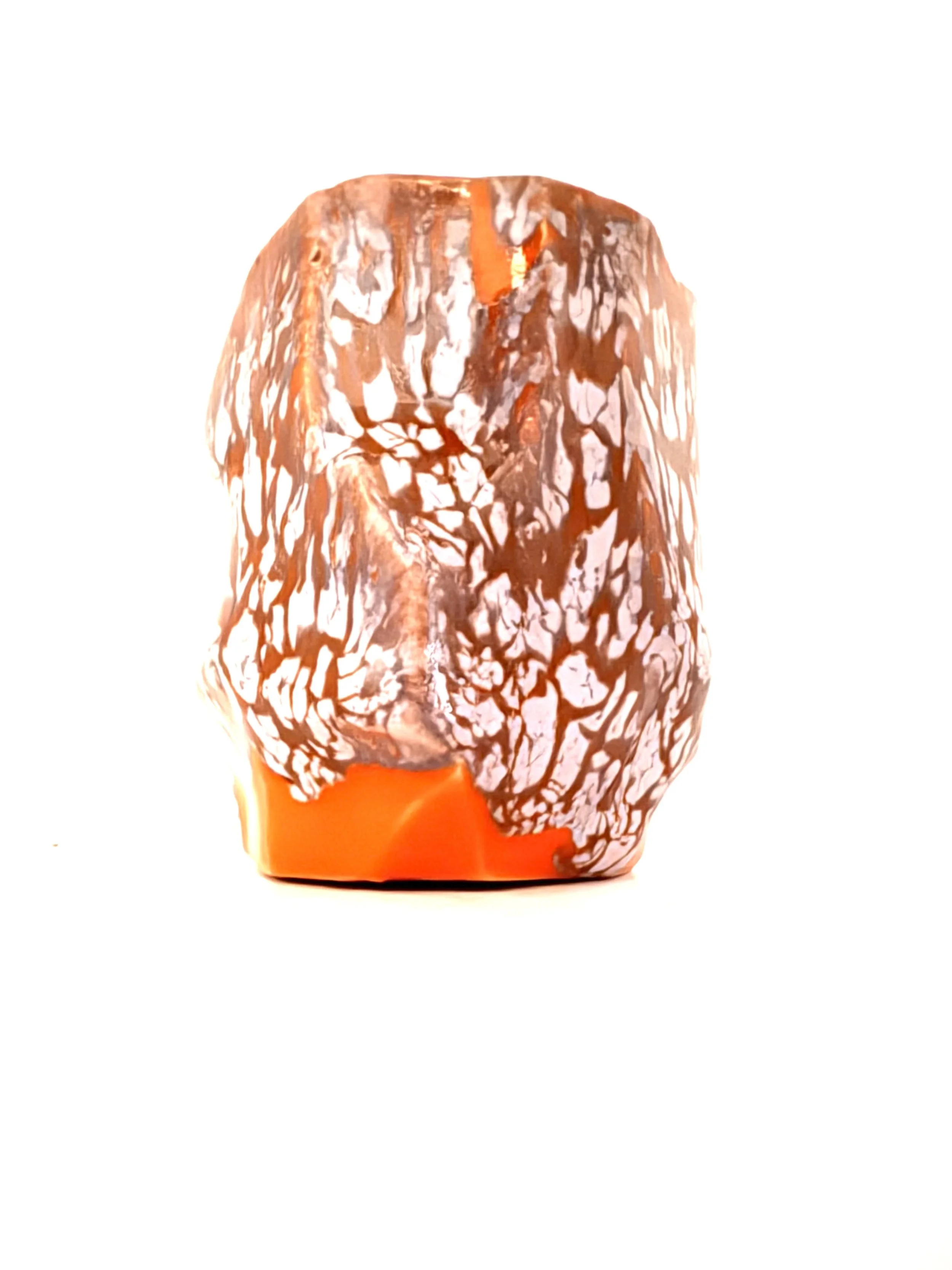 Kurinuki cup, orange and white weepy glaze combination (private collection)
