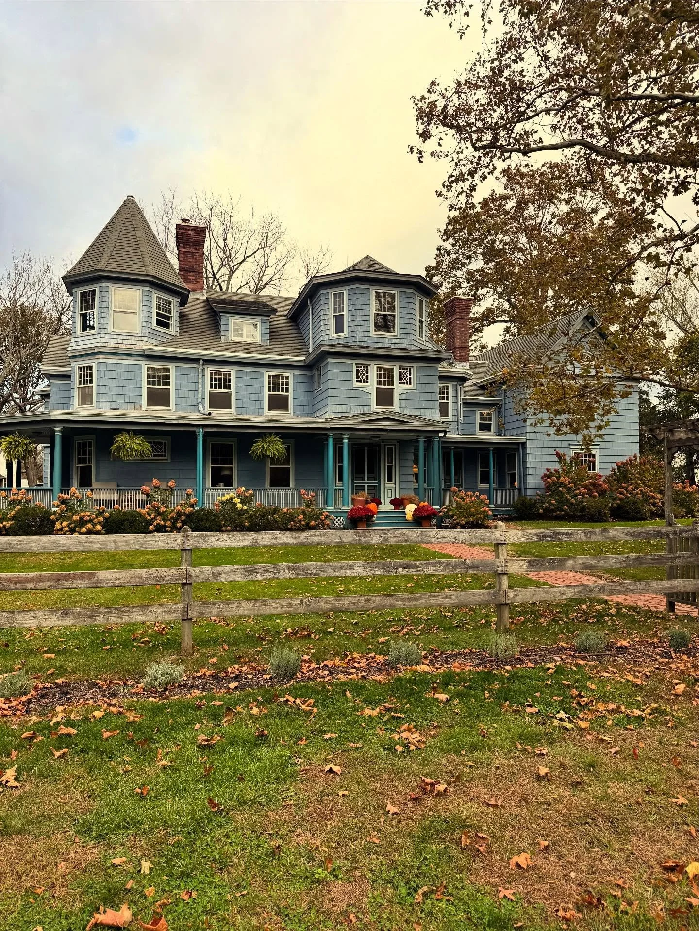 The kind of October light that makes every color feel richer &mdash; brick, wood, leaf, sky. 🍂

Old houses teach you this: the work never ends, but the view keeps getting better.

We&rsquo;ve been sealing drafts, checking gutters, and adding small c