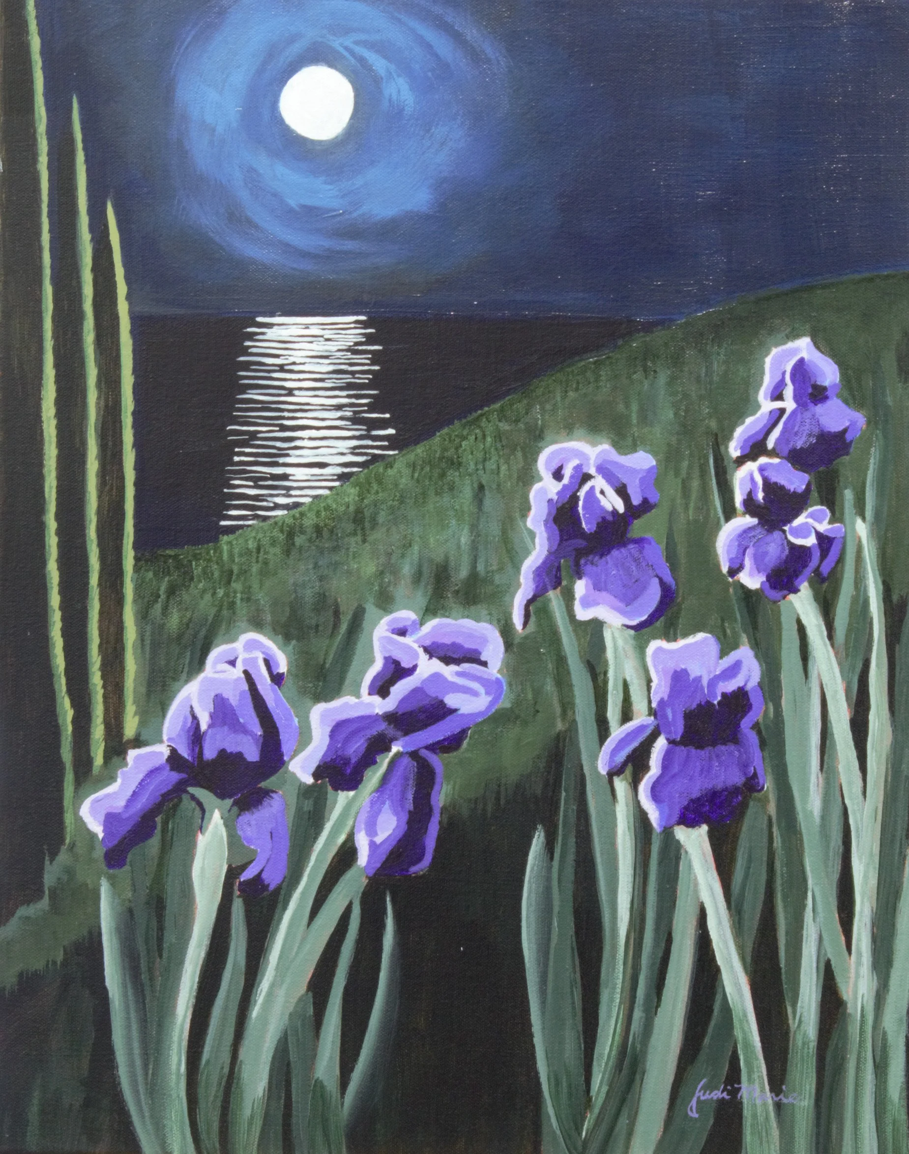 Irises in the Moonlight - giclee print