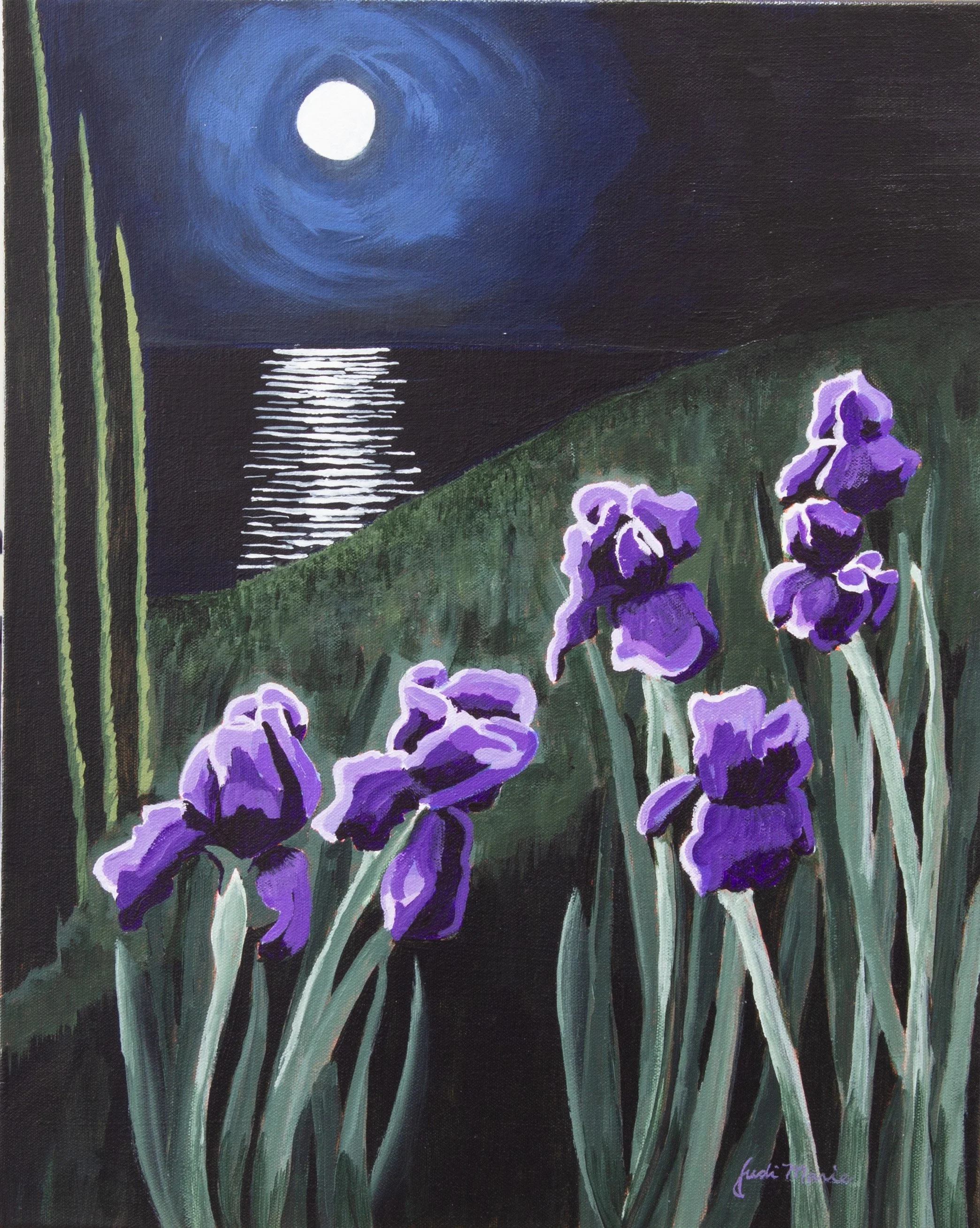 Irises in the Moonlight - giclee print
