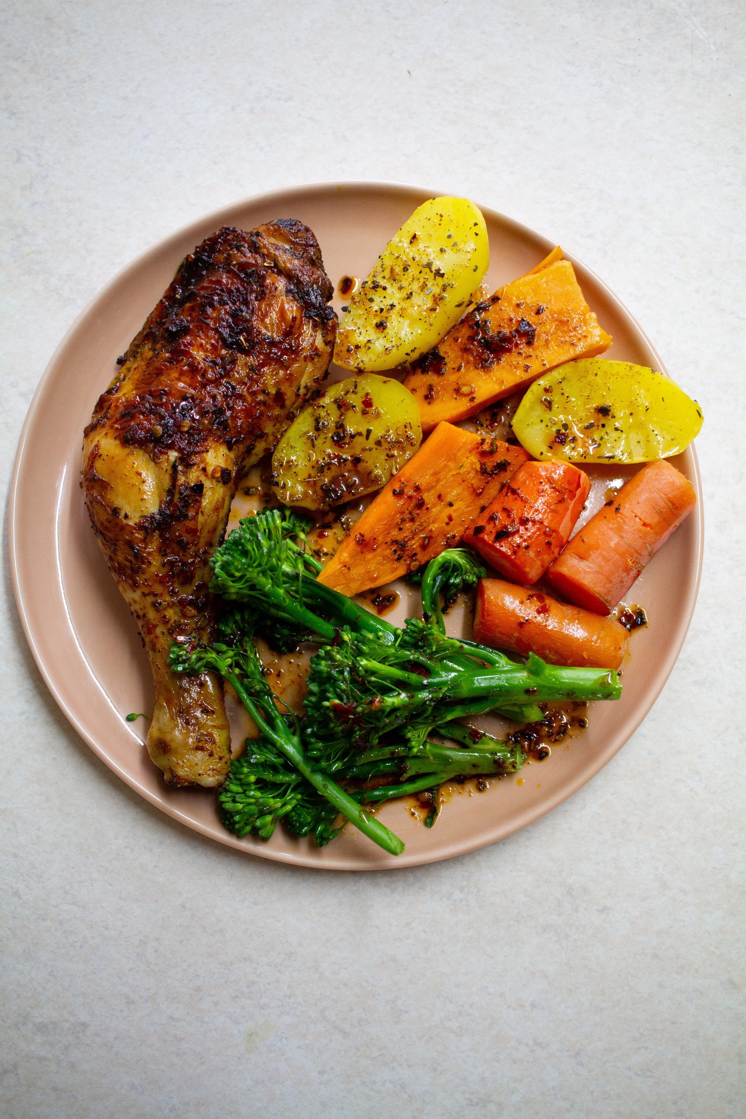 Roast Chicken with Potatoes &amp; Veg