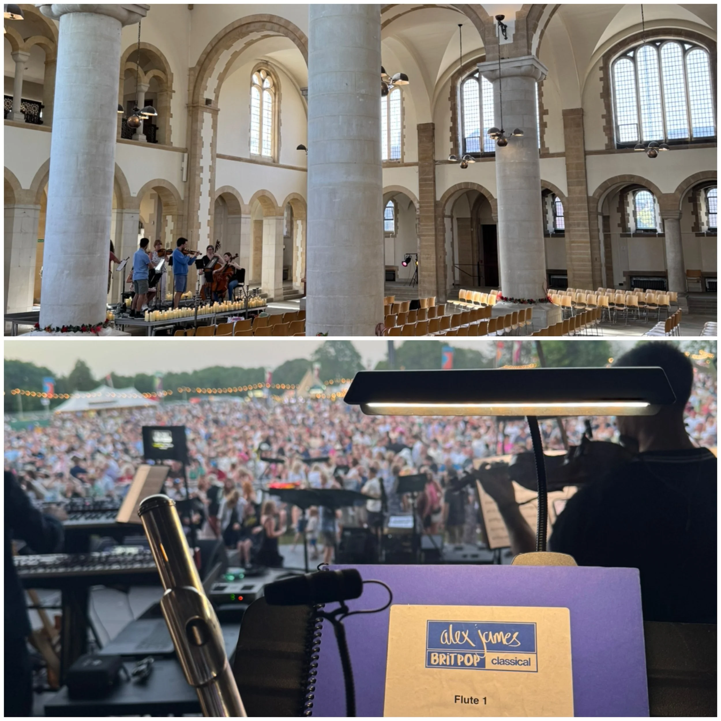 Freelancing has its ups and downs but it ain&rsquo;t half varied ✨ Bit o&rsquo;Lark Ascending in Portsmouth Cathedral on Saturday followed by Britpop classics at Farm Fest on Sunday. So different but loved them both 🤘❤️
#londonconcertante #britpopcl