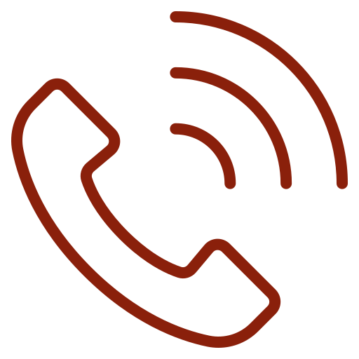 Icon of a phone receiver with signal waves indicating a call or communication