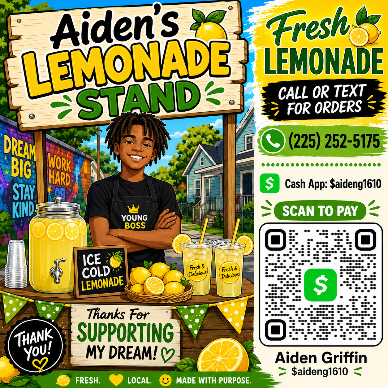 15-Year-Old Aiden Griffin’s Lemonade Stand Is Community