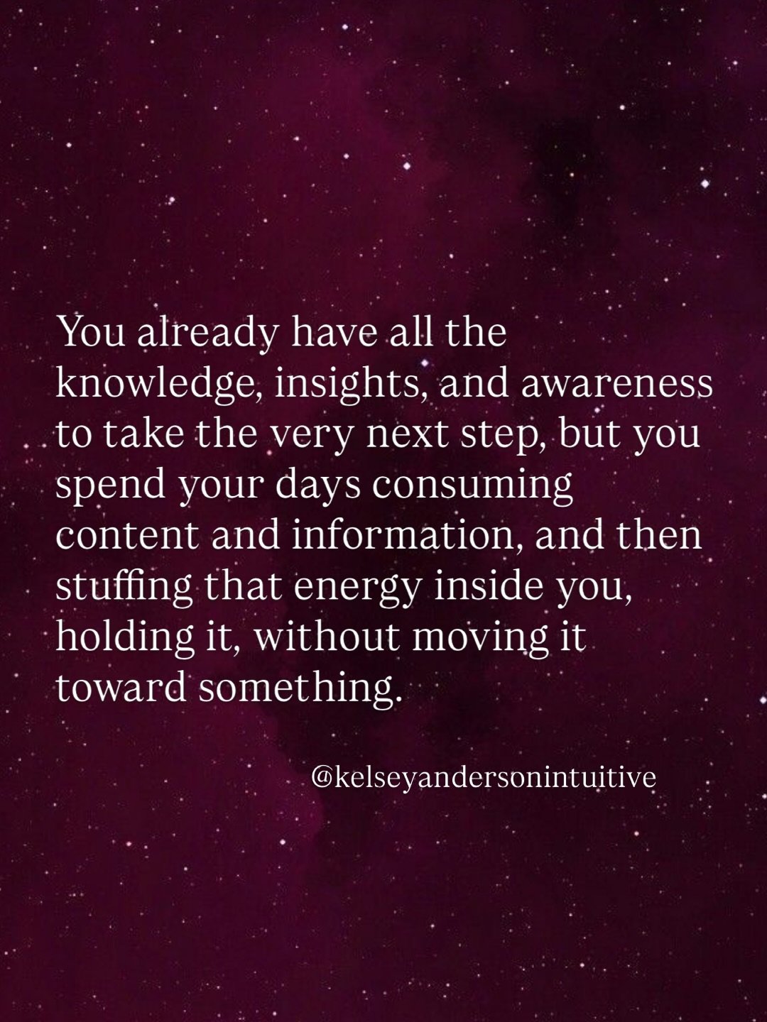 You know so much but you still feel stuck and overwhelmed. You&rsquo;ve learned so much but still have no answers. 

You&rsquo;ve explored and explored but feel further from yourself. 

Because we can&rsquo;t continue to fill ourselves up with inform