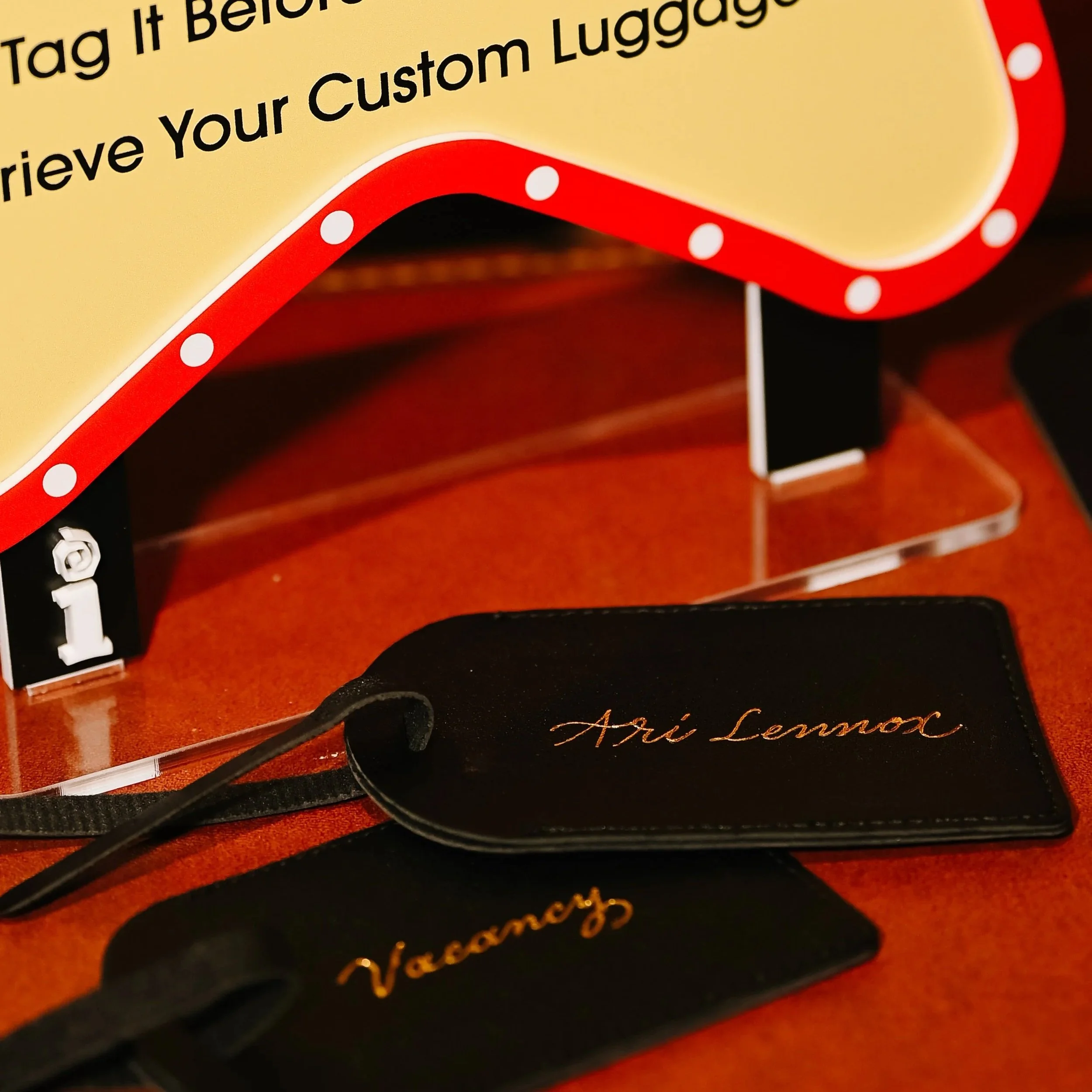 On-site hot foiling calligraphy for Ari Lennox album launch party in Los Angeles