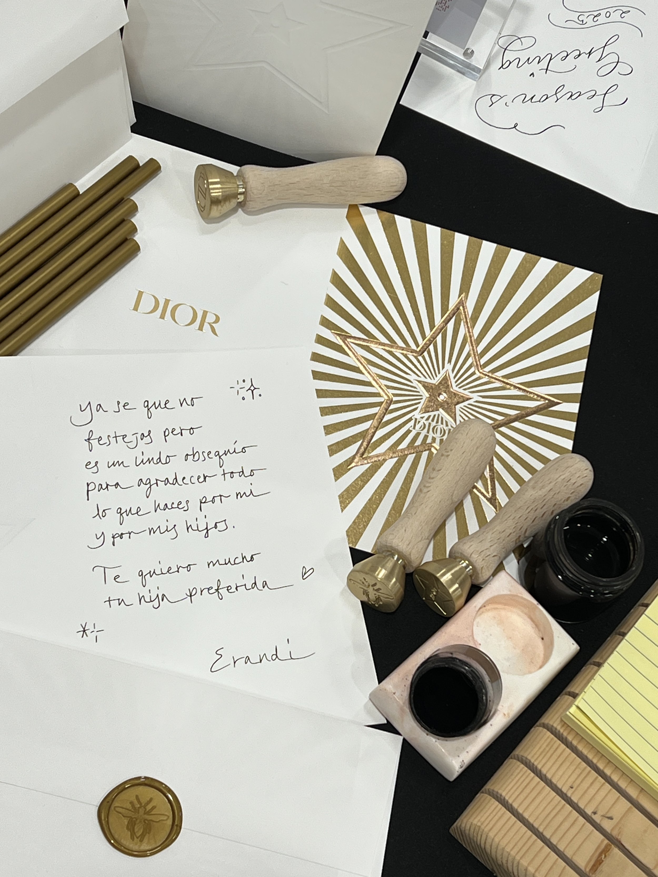 on-site calligraphy and wax seal event for dior beauty by la-based calligrapher