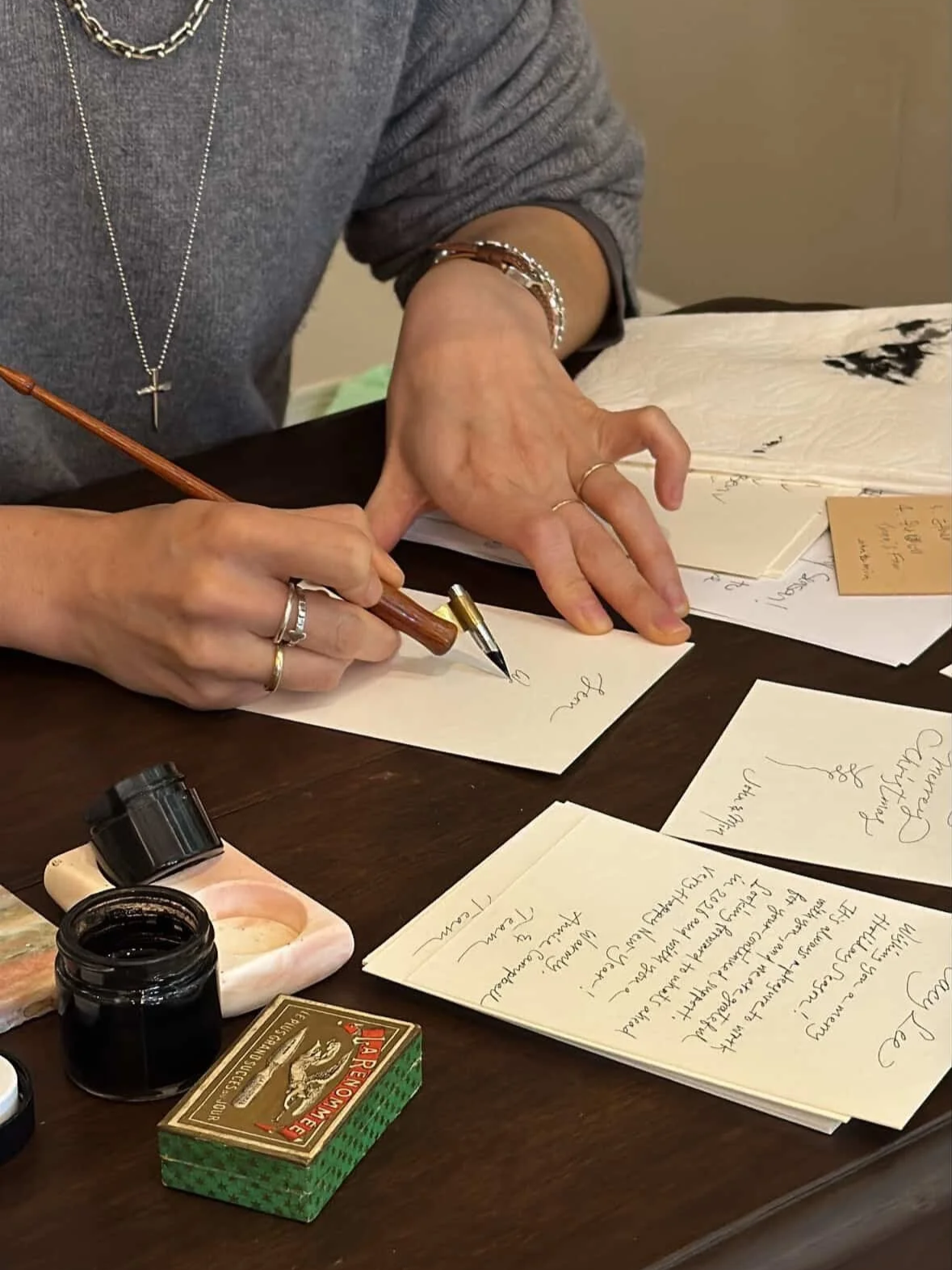 on-site calligraphy event for santa maria novella by la-based calligrapher
