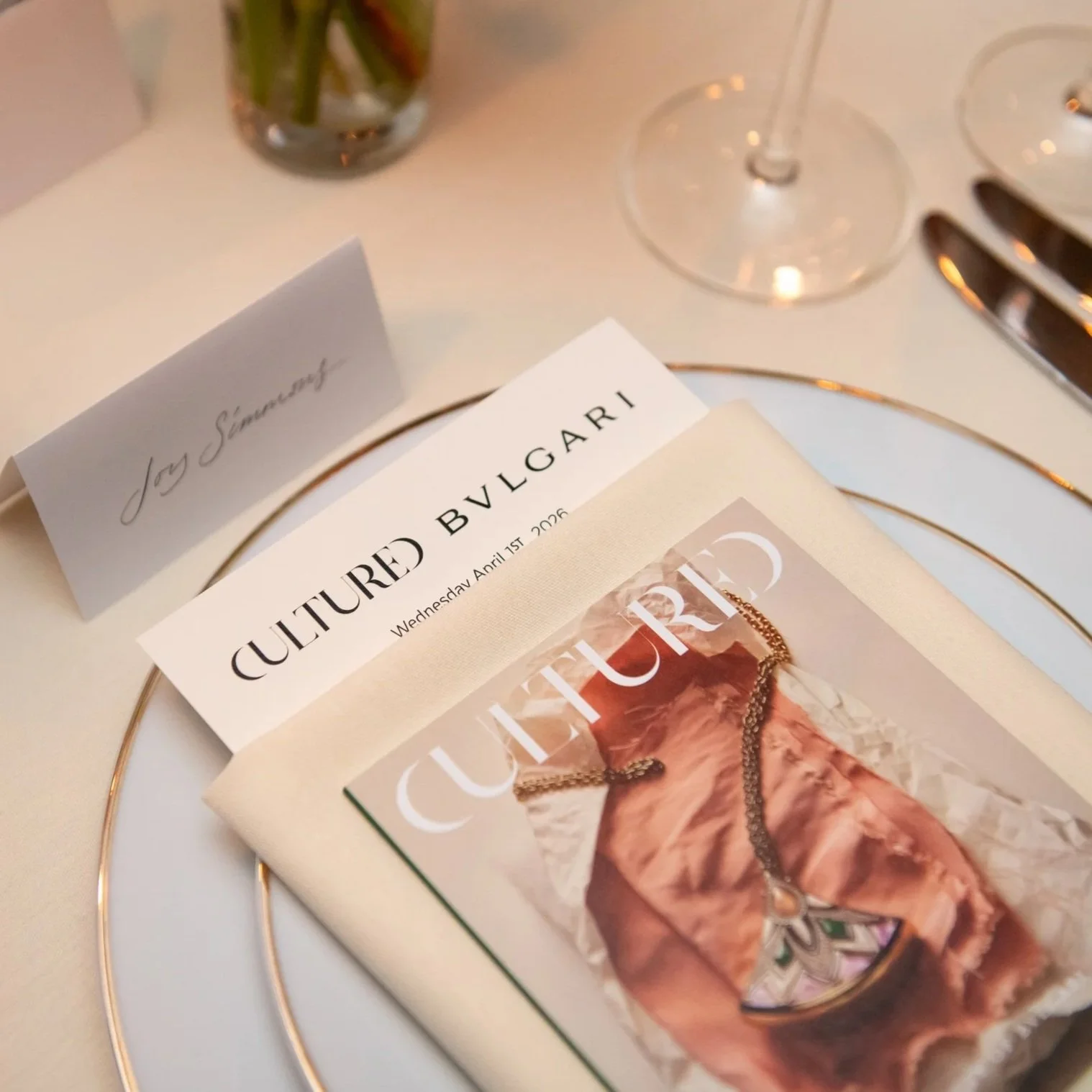 On-site calligrapher writing custom place cards at luxury brand event Los Angeles
