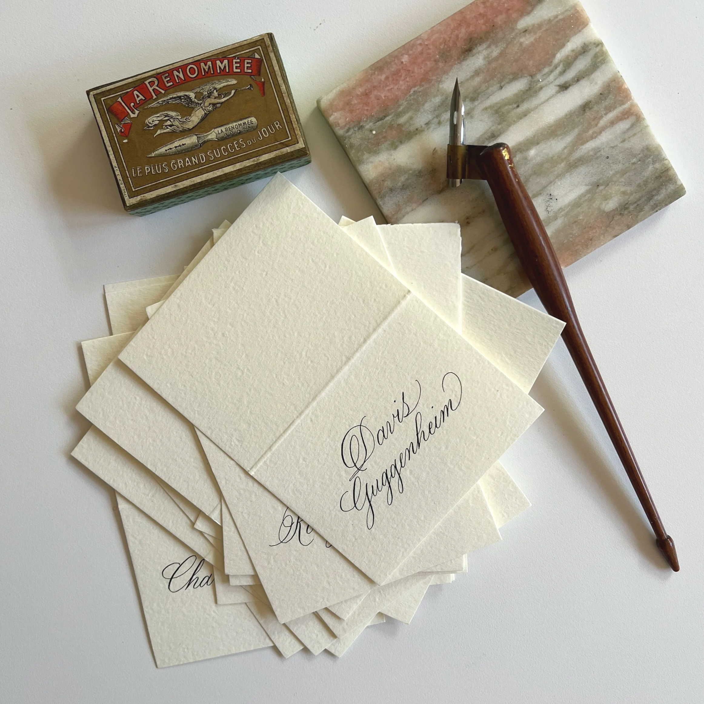 Custom handwritten place cards for VIP event by LA calligrapher